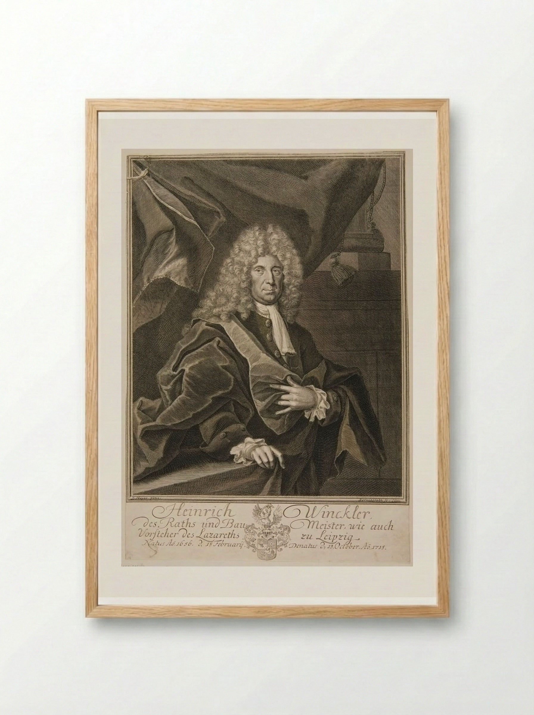 Heinrich Winckler - Johann Martin Bernigeroth - Framed Print Wood