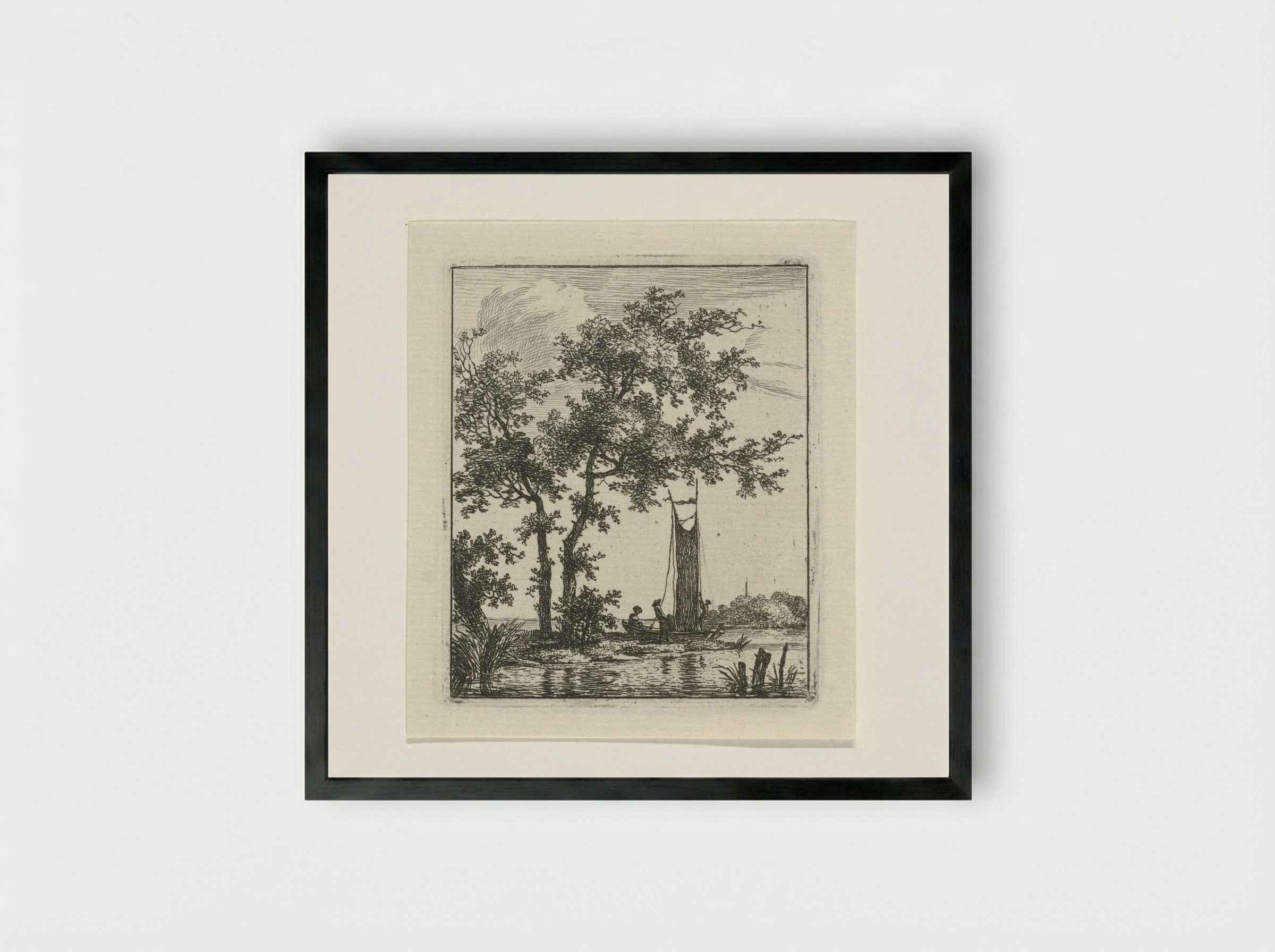 Heisen van het zeil - Hermanus Fock - Framed Print Black