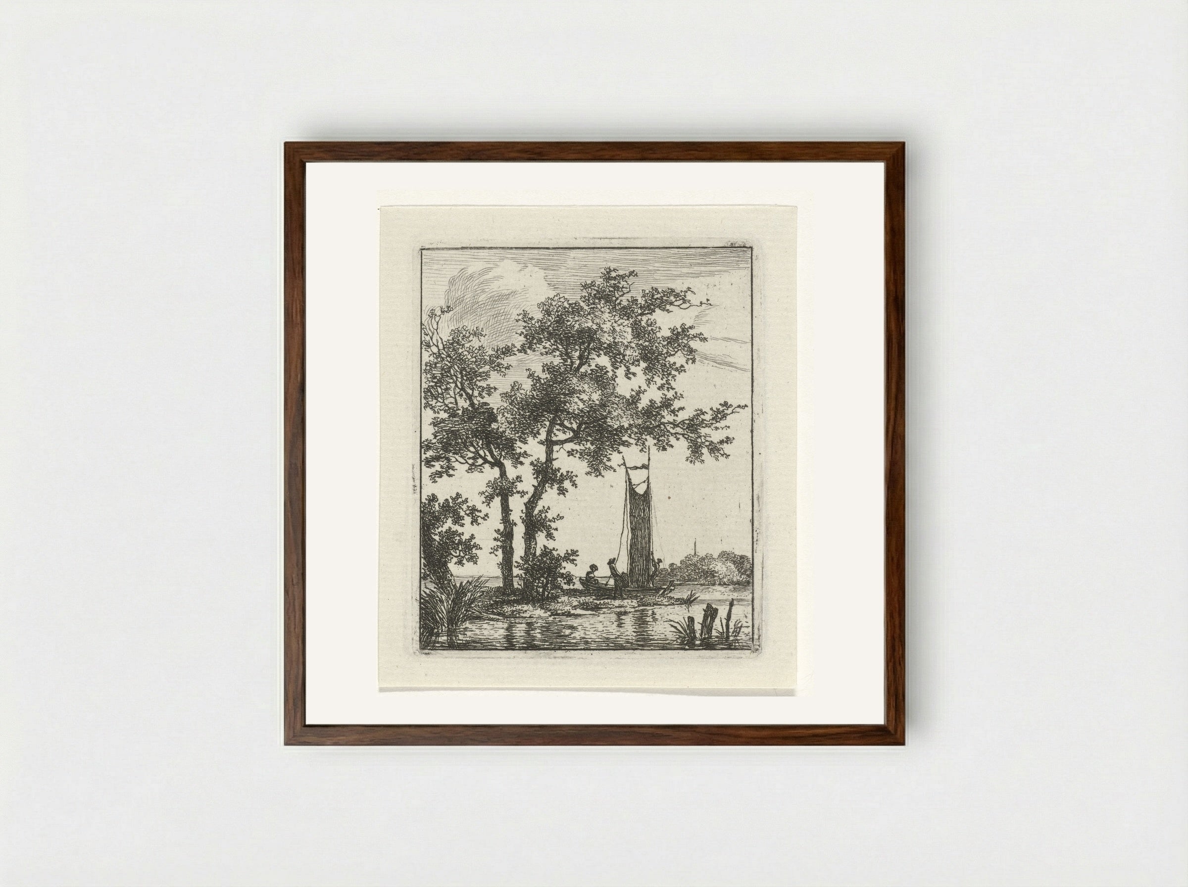 Heisen van het zeil - Hermanus Fock - Framed Print Dark Wood
