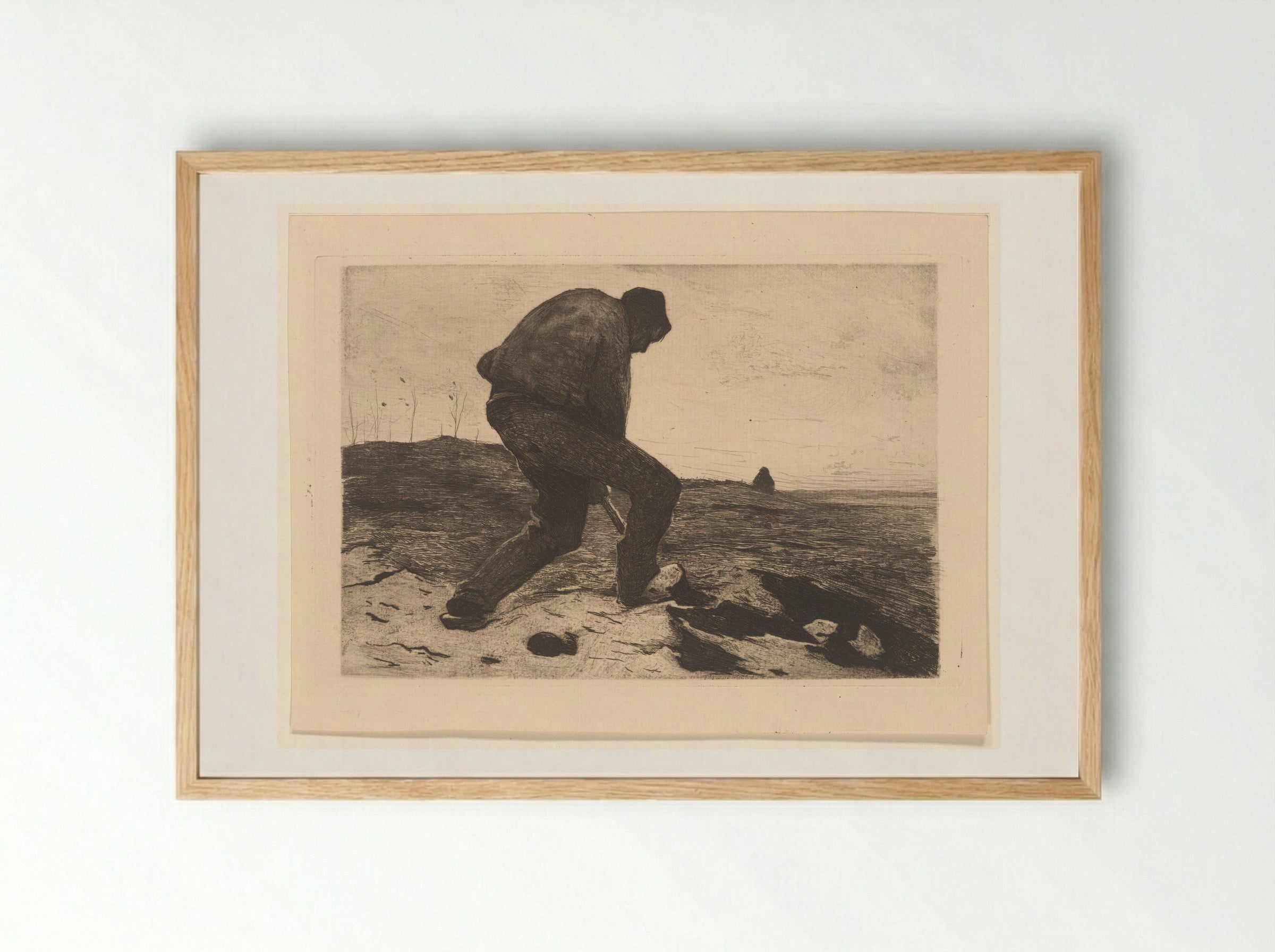 Heiwerker (Heath Worker) - Willem Witsen - Framed Print Wood