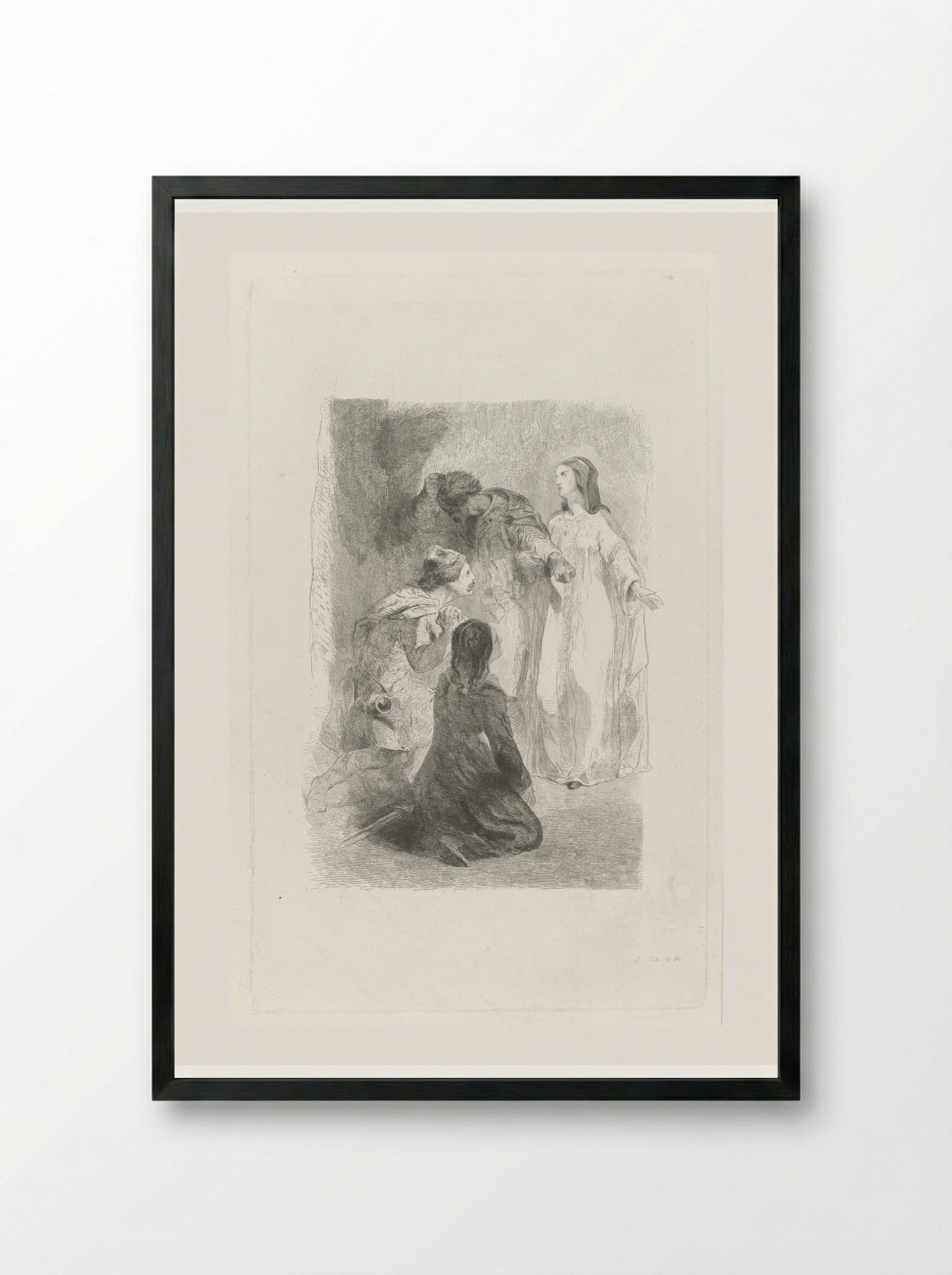 Helene, Wilfried en zijn moeder - Charles Rochussen - Framed Print Black