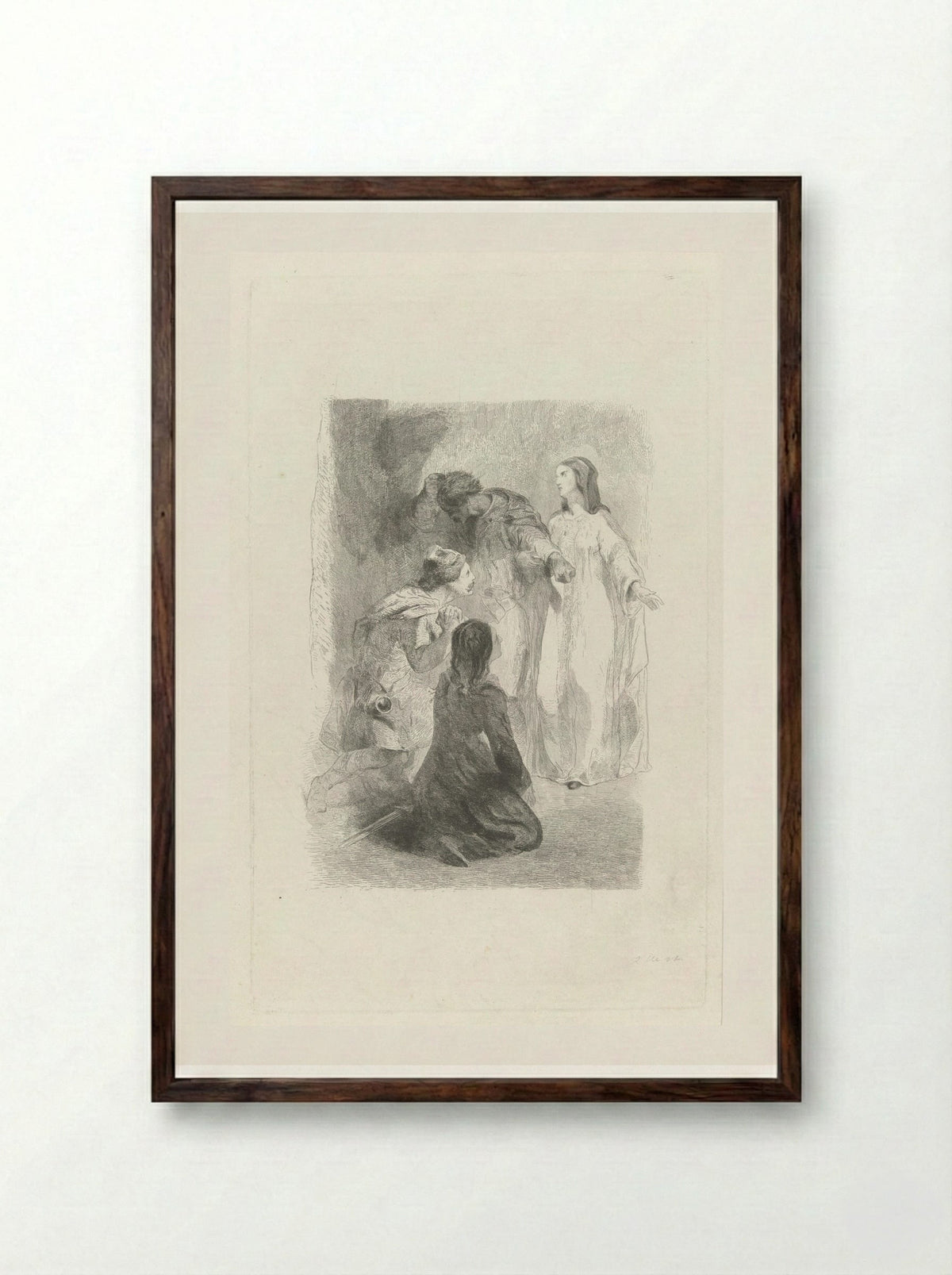 Helene, Wilfried en zijn moeder - Charles Rochussen - Framed Print Dark Wood