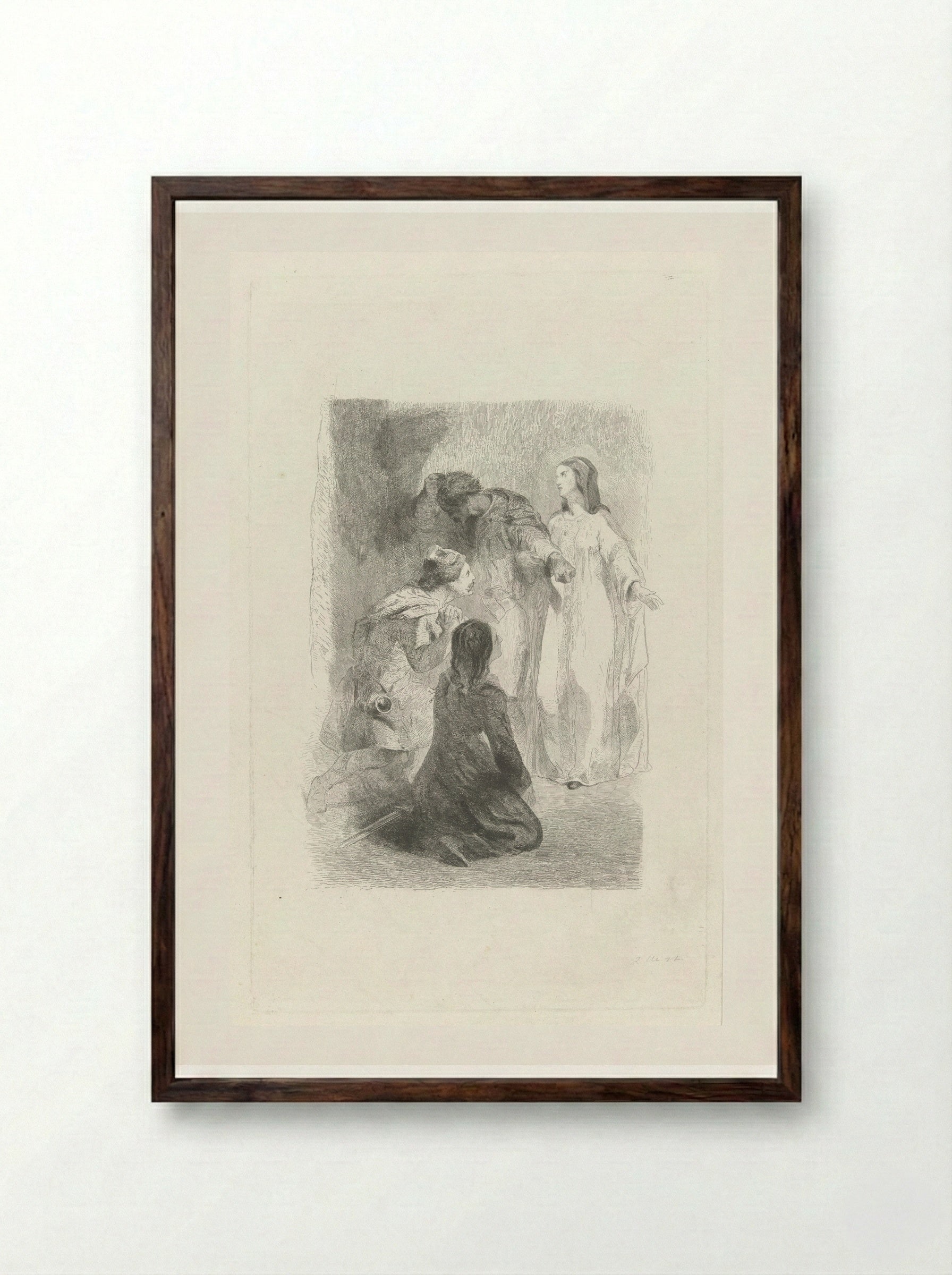 Helene, Wilfried en zijn moeder - Charles Rochussen - Framed Print Dark Wood