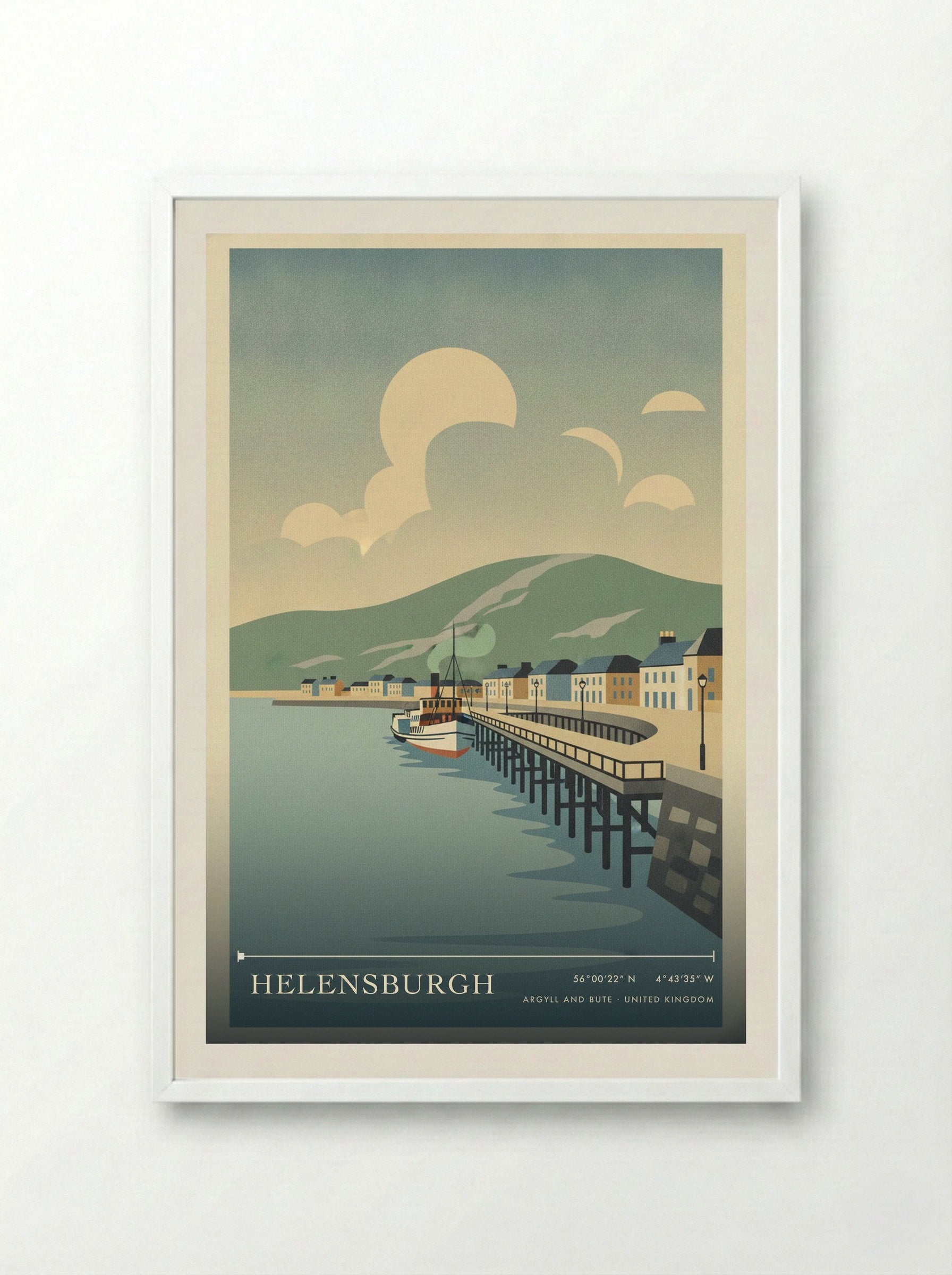 Helensburgh Argyll and Bute United Kingdom Travel Poster - Framed Print White