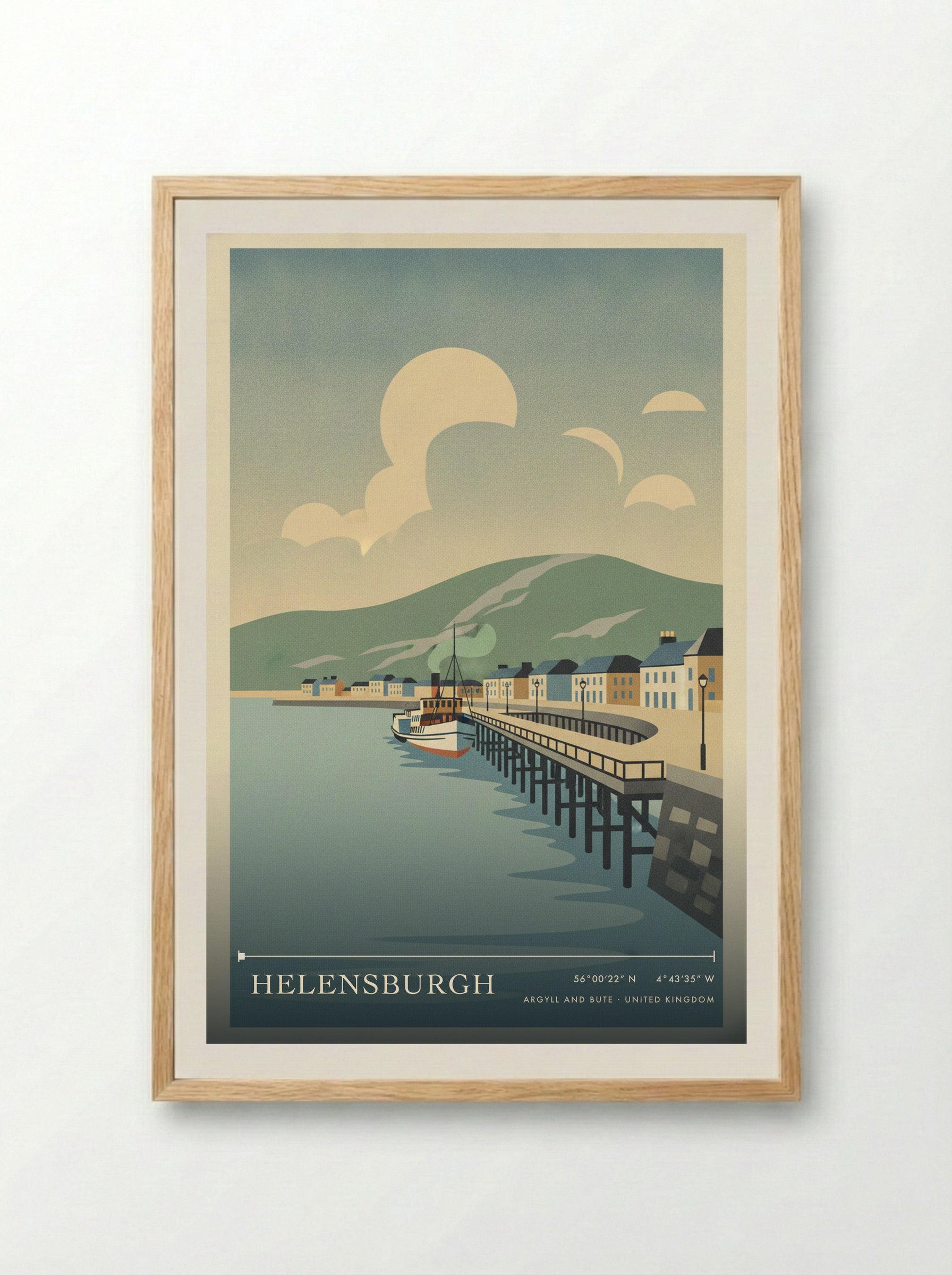Helensburgh Argyll and Bute United Kingdom Travel Poster - Framed Print Wood