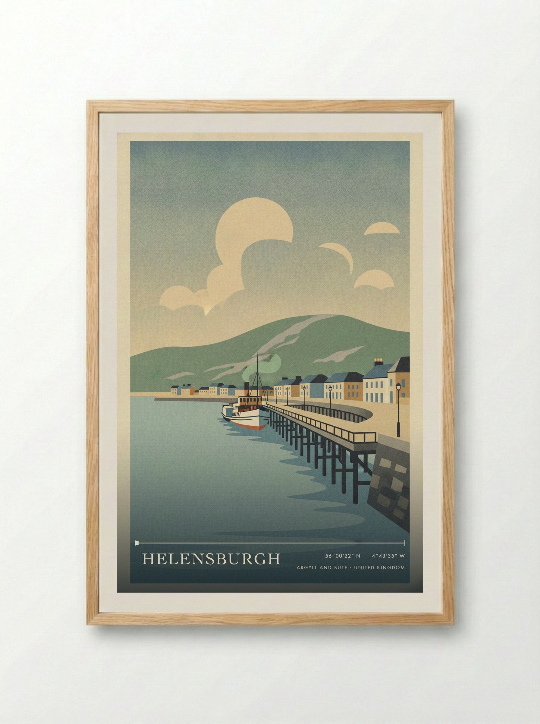 Helensburgh Argyll and Bute United Kingdom Travel Poster - Framed Print Wood