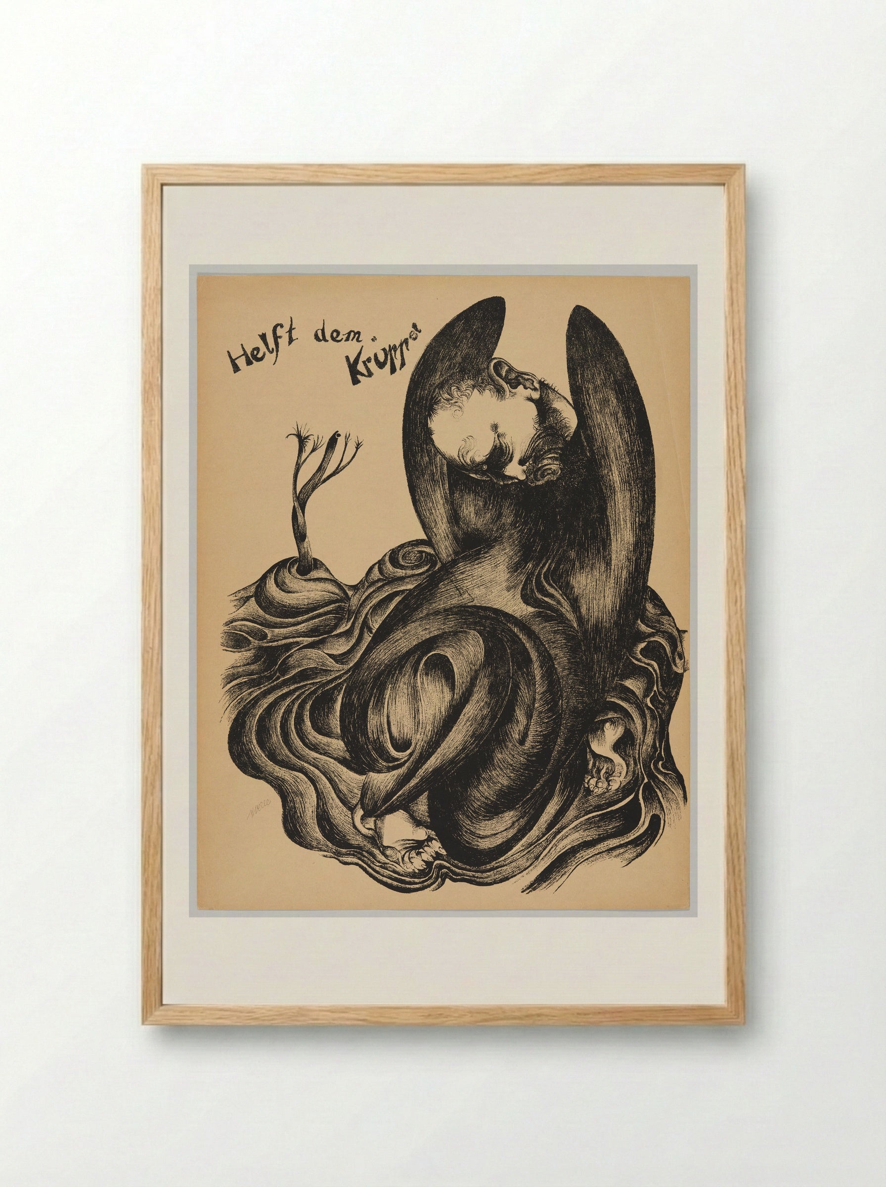 Helft dem Krüppel - Heinrich Hoerle - Framed Print Wood