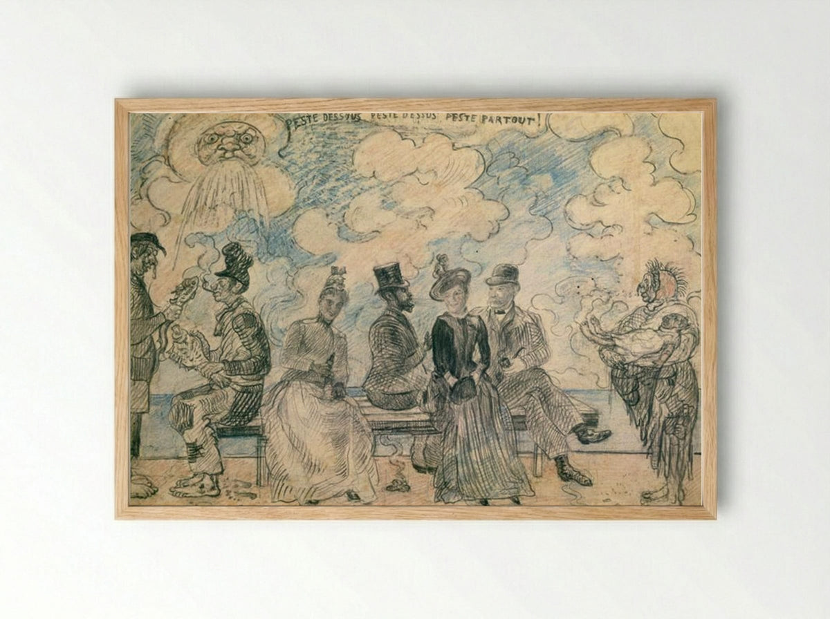 Hell Under, Hell Above, Hell All Around - James Ensor - Framed Print Wood