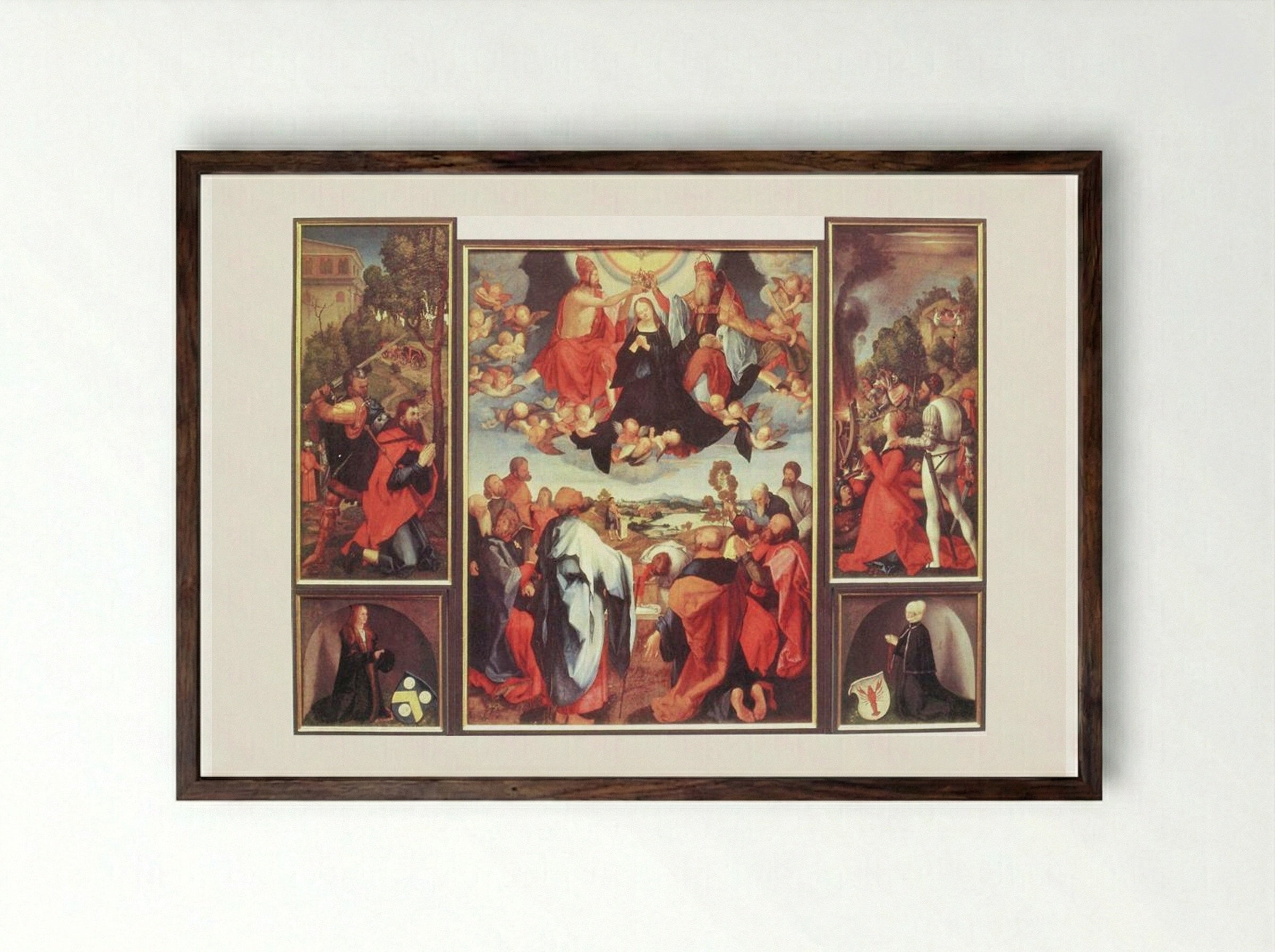 Heller Altarpiece - Matthias Grünewald - Framed Print Dark Wood