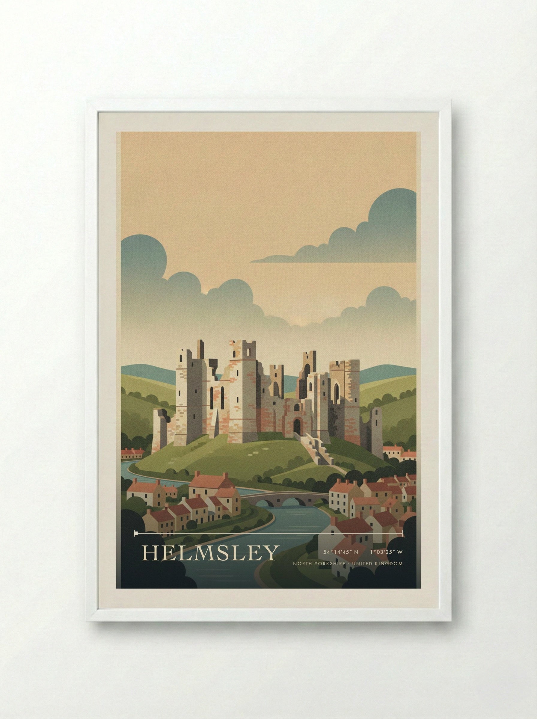 Helmsley North Yorkshire United Kingdom Travel Poster - Framed Print White