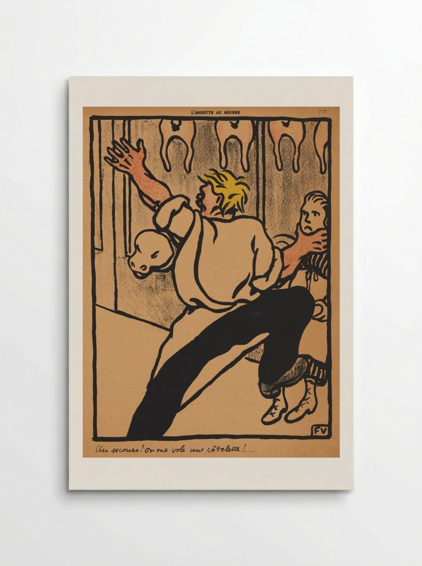 Help! My cutlet's being stolen! - Félix Vallotton - Poster