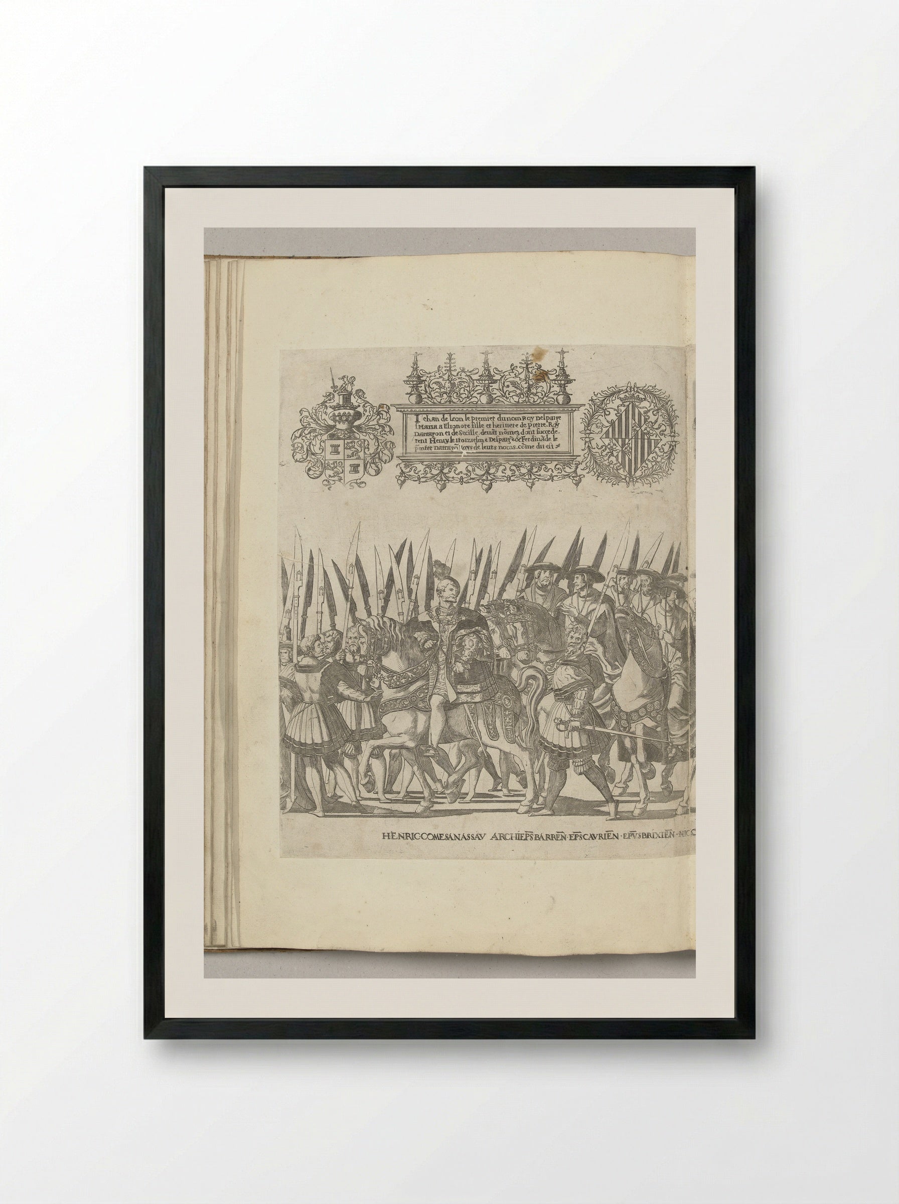 Hendrik III van Nassau-Breda, plate FF - Nicolaas Hogenberg - Framed Print Black