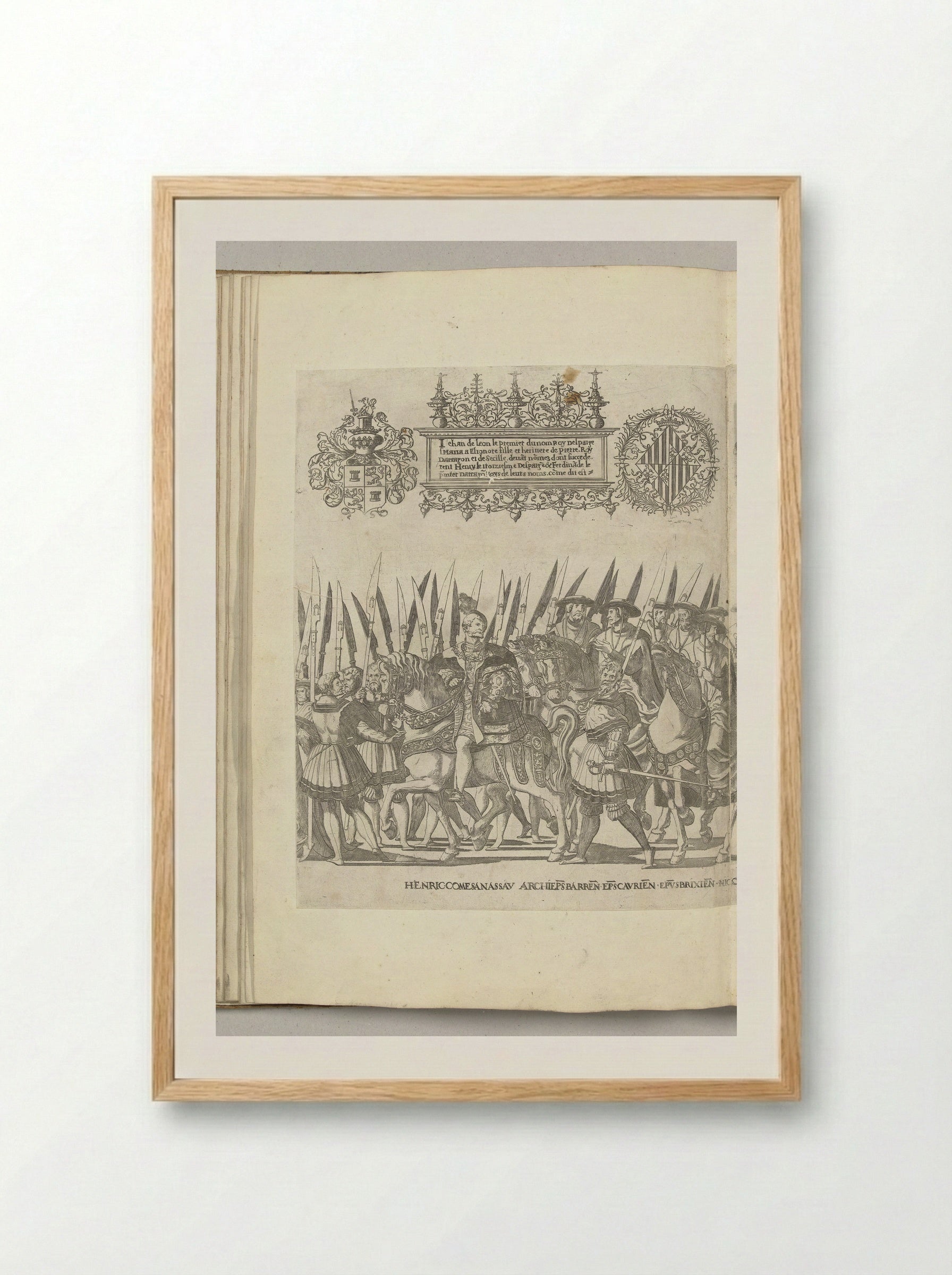 Hendrik III van Nassau-Breda, plate FF - Nicolaas Hogenberg - Framed Print Wood