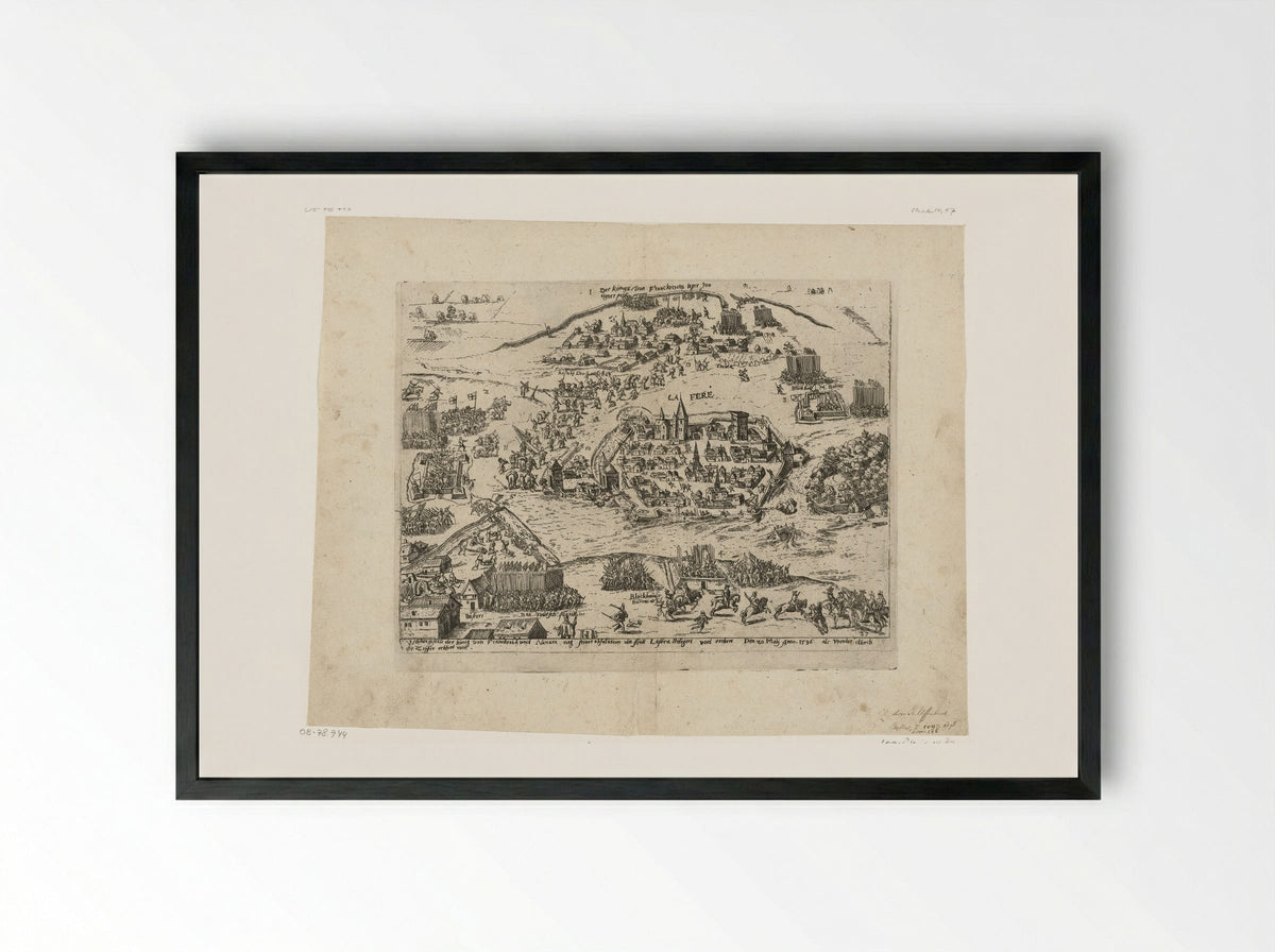 Hendrik IV neemt La Fère in - Philipp Uffenbach - Framed Print Black