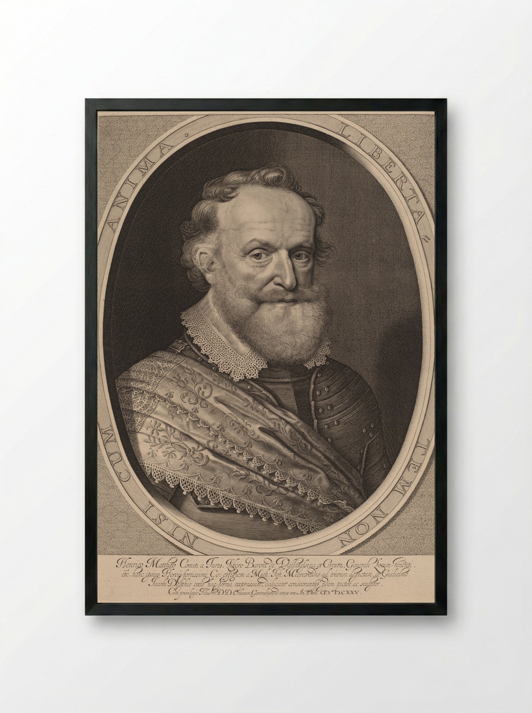 Hendrik Matthias, Count of Thurn - Willem Jacobszoon Delff - Framed Print Black