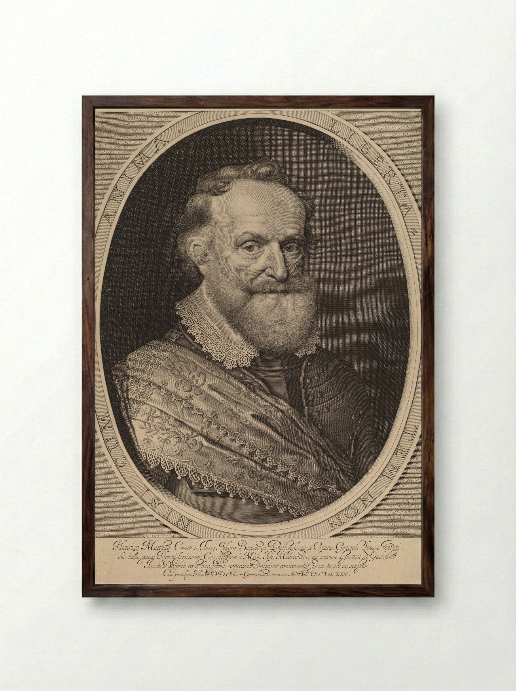 Hendrik Matthias, Count of Thurn - Willem Jacobszoon Delff - Framed Print Dark Wood