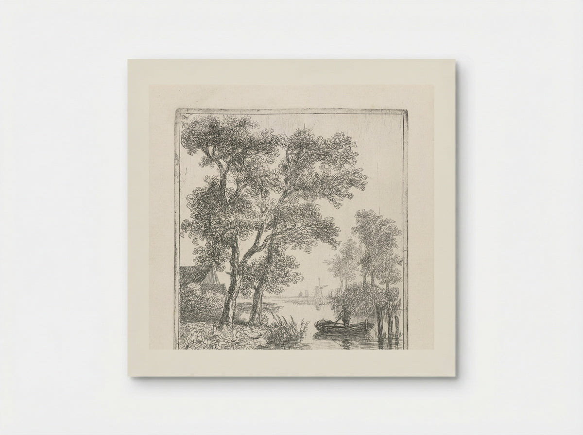 Hengelaar in een bootje - Hermanus Jan Hendrik Rijkelijkhuizen - Poster