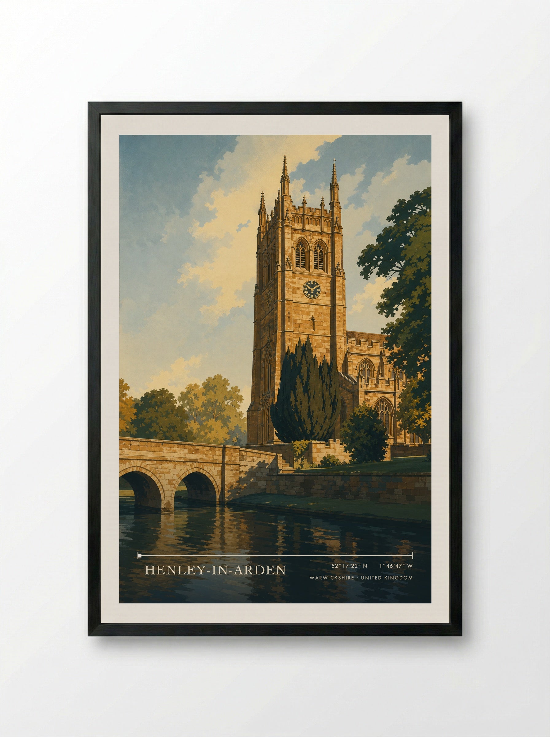 Henley-in-Arden Warwickshire United Kingdom Travel Poster - Framed Print Black