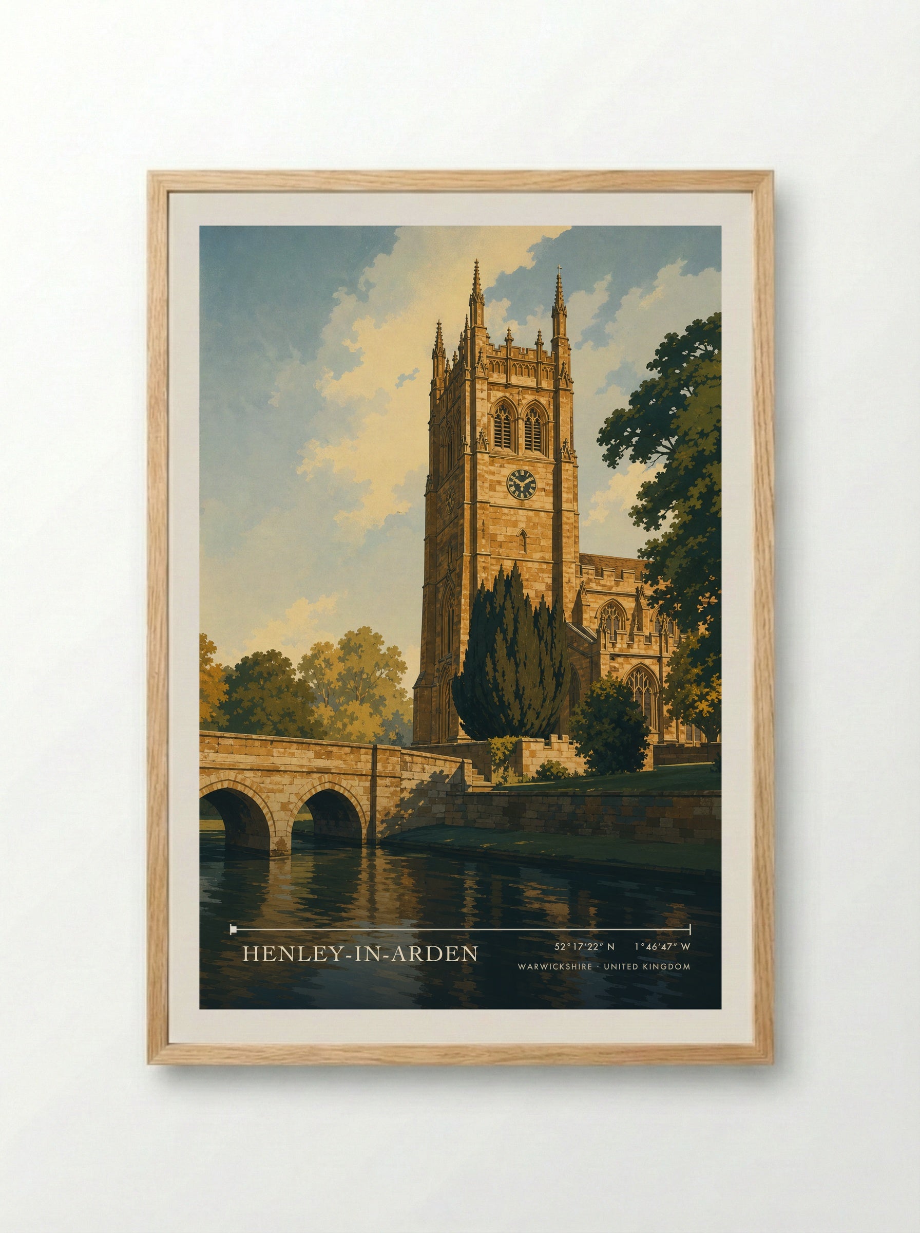 Henley-in-Arden Warwickshire United Kingdom Travel Poster - Framed Print Wood