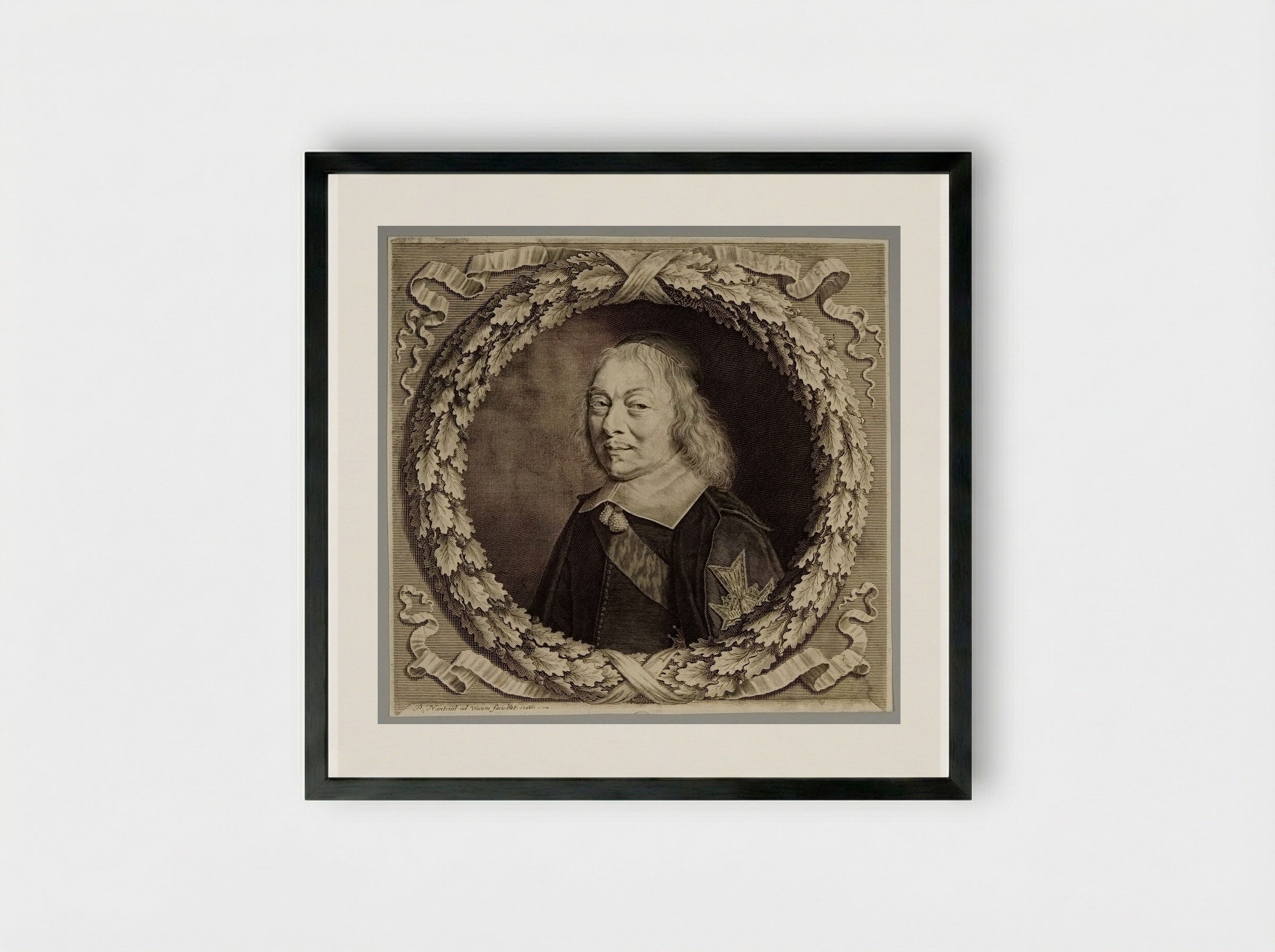 Henri-Auguste de Lomenie, Comte de Brienne - Robert Nanteuil - Framed Print Black