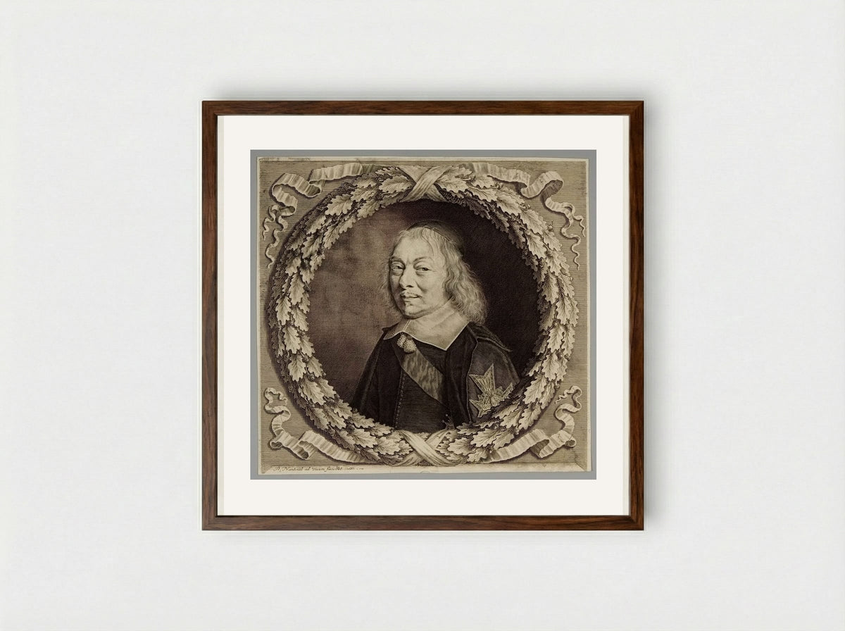 Henri-Auguste de Lomenie, Comte de Brienne - Robert Nanteuil - Framed Print Dark Wood
