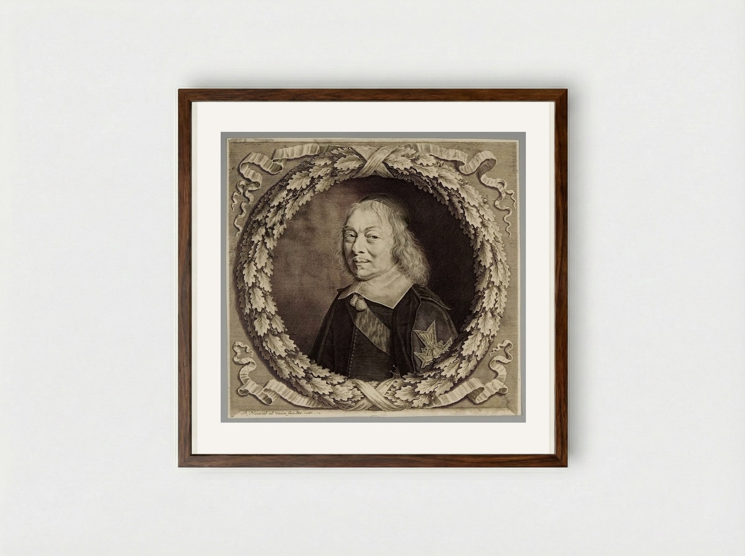 Henri-Auguste de Lomenie, Comte de Brienne - Robert Nanteuil - Framed Print Dark Wood