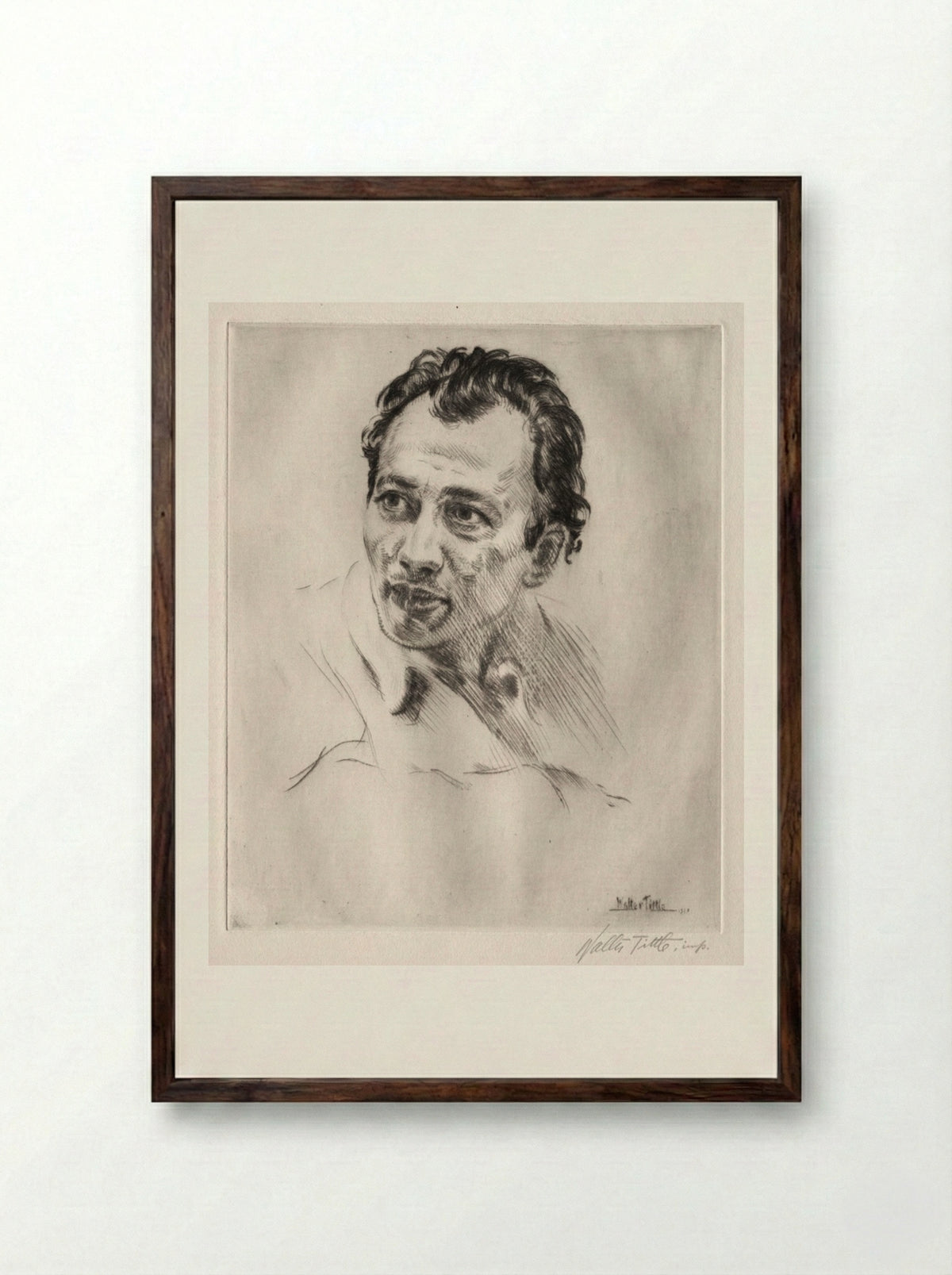 Henri Caro-Delvaille, No. 2 - Walter Tittle - Framed Print Dark Wood