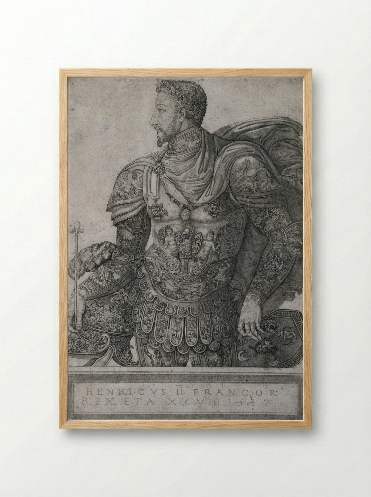 Henri II, King of France, at the age of 28 - Nicolo della Casa - Framed Print Wood
