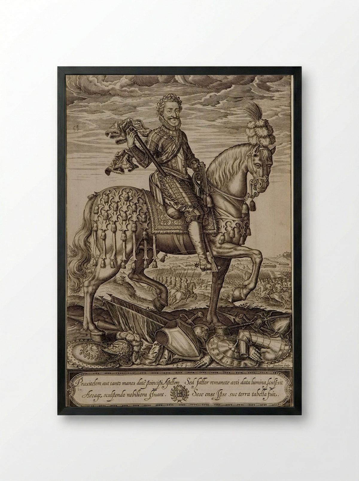 Henri IV on Horseback - Léonard Gaultier - Framed Print Black