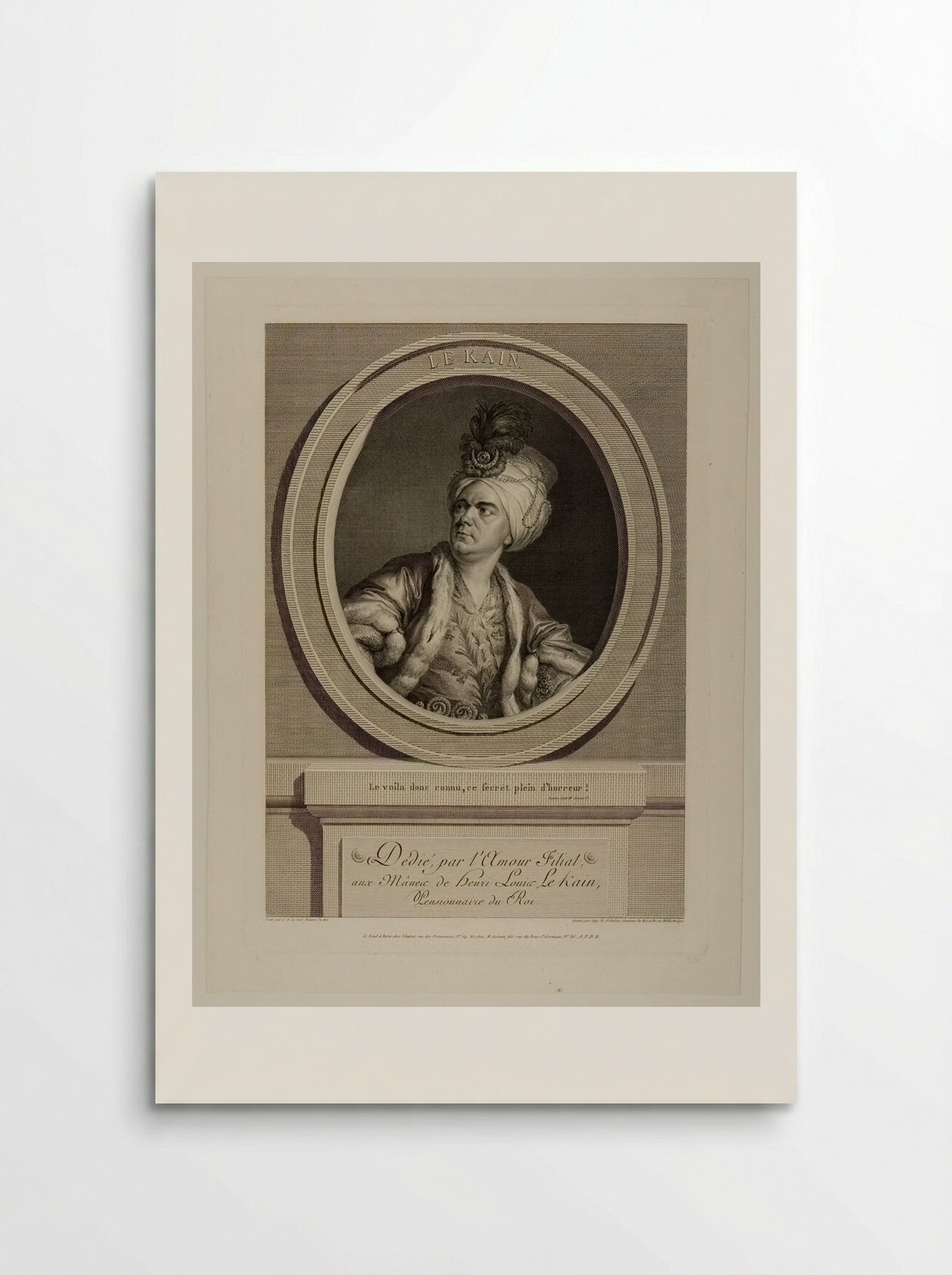 Henri Louis Lekain in character as a Turk - Augustin de Saint-Aubin - Poster