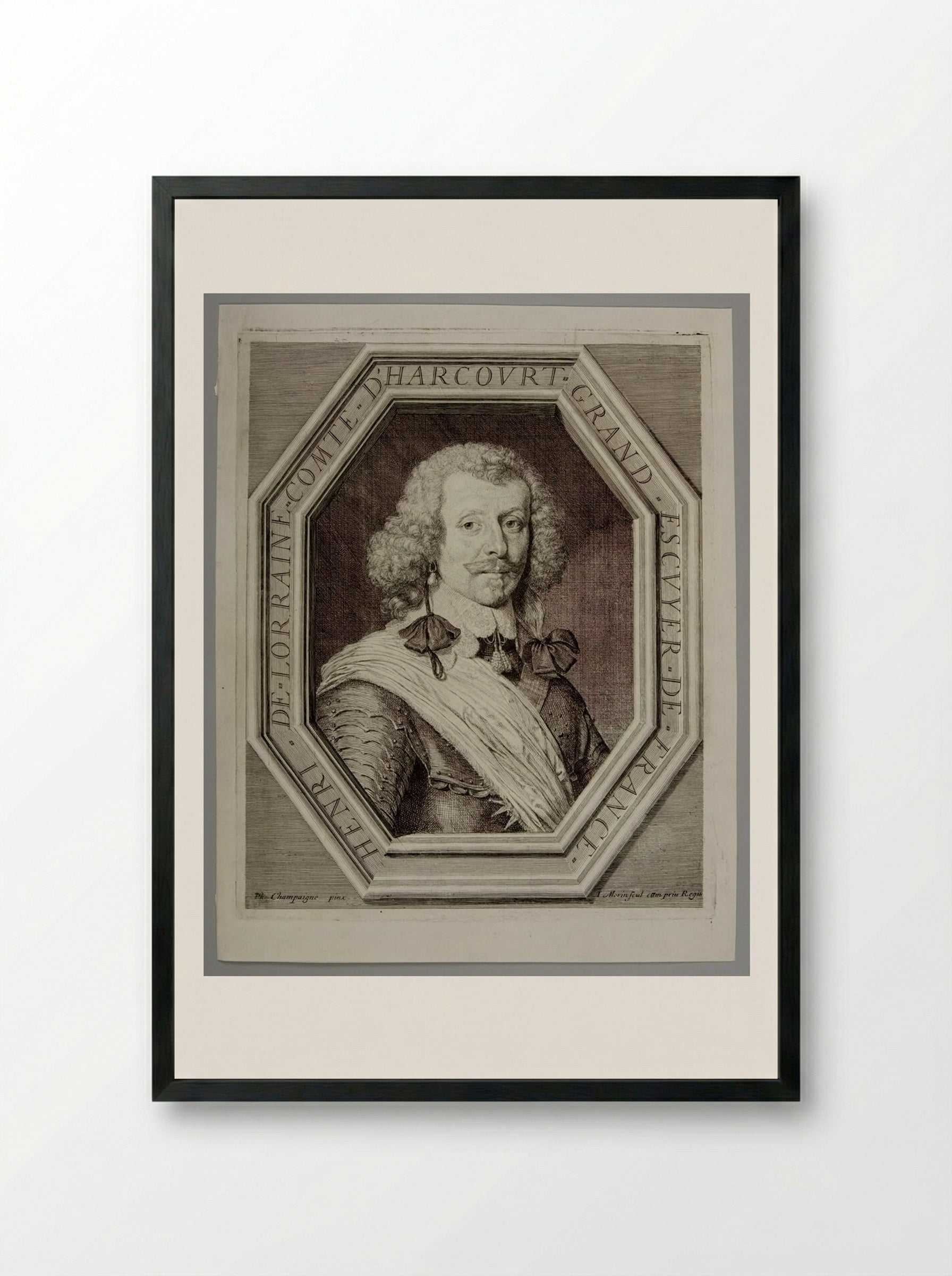 Henri de Lorraine, Comte d'Harcourt, Grand Escuyer de France - Jean Morin - Framed Print Black