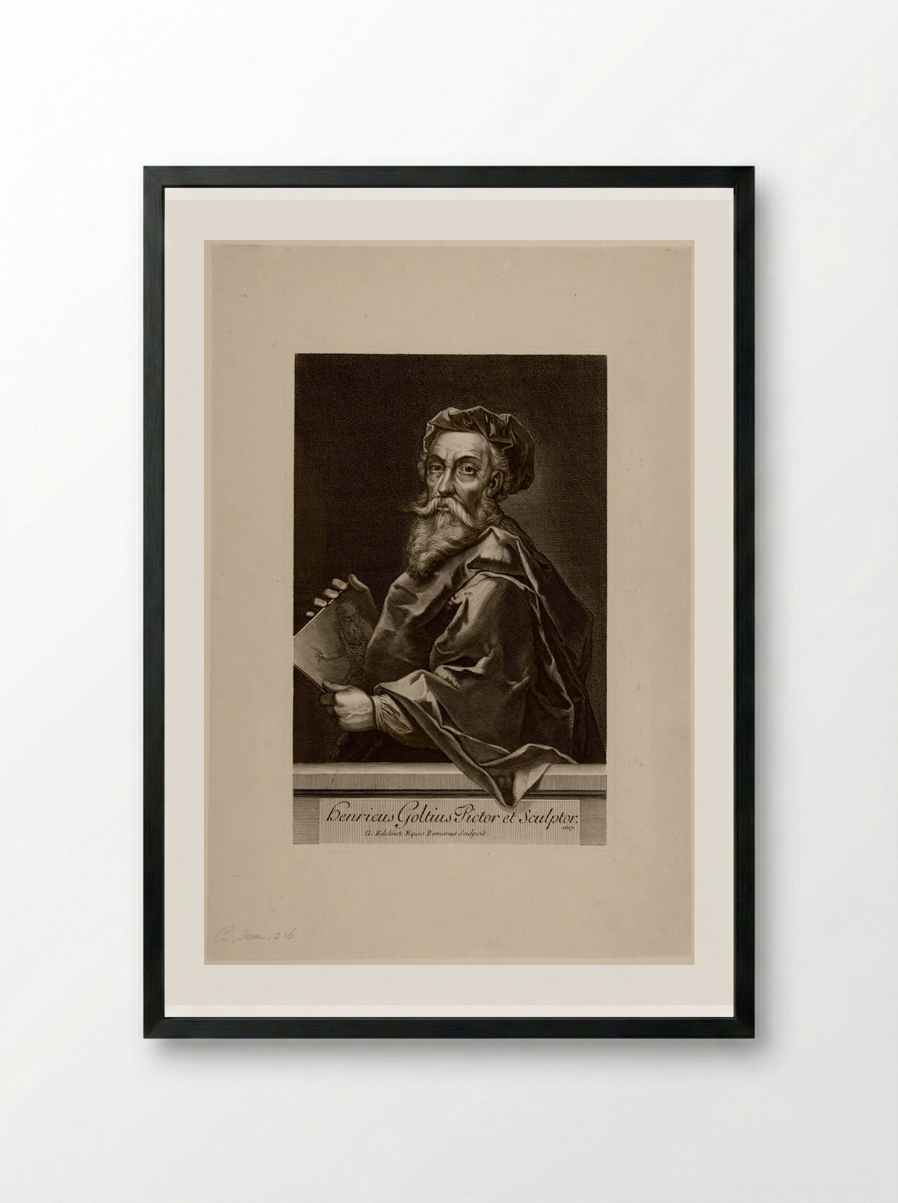 Henricus Goltzius - Gérard Edelinck - Framed Print Black