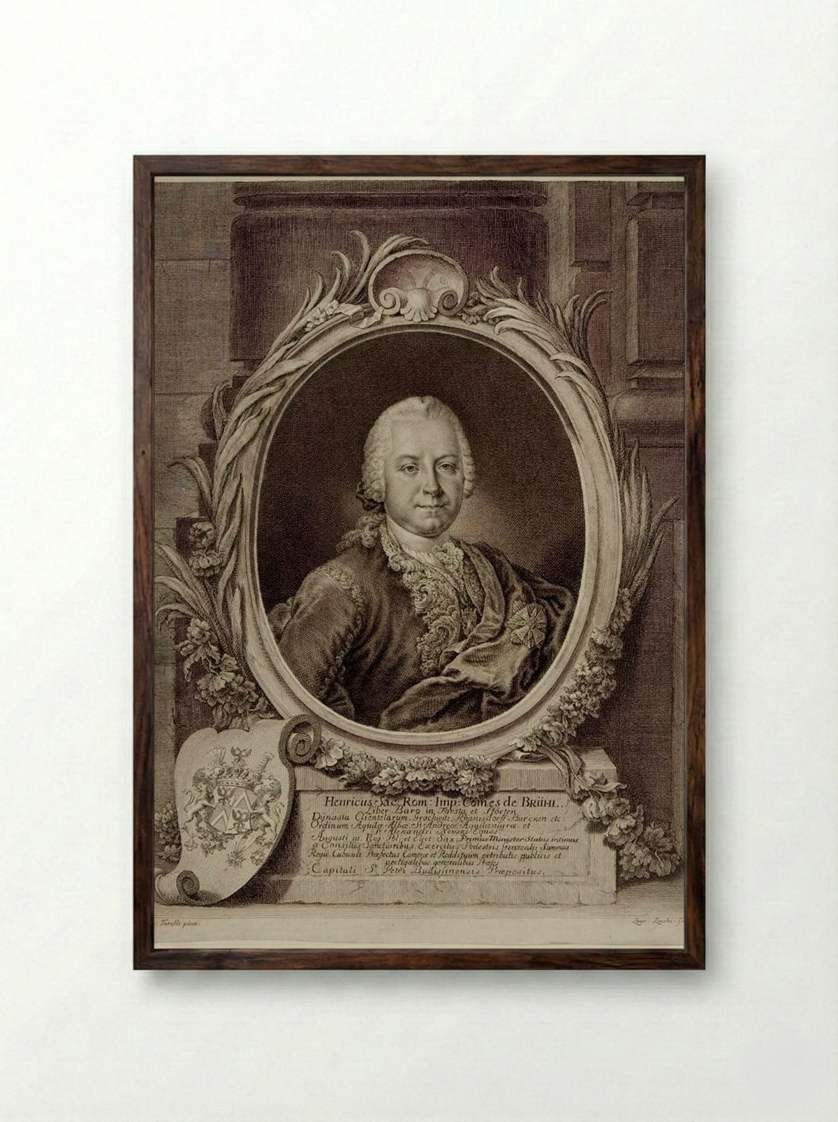 Henricus comes de Brühl - Lorenzo Zucchi - Framed Print Dark Wood