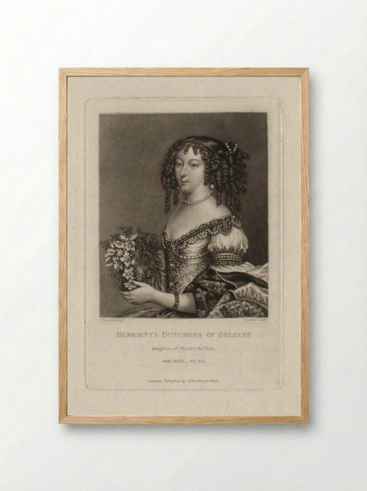 Henrietta Anne, Duchess of Orleans - Charles Turner - Framed Print Wood