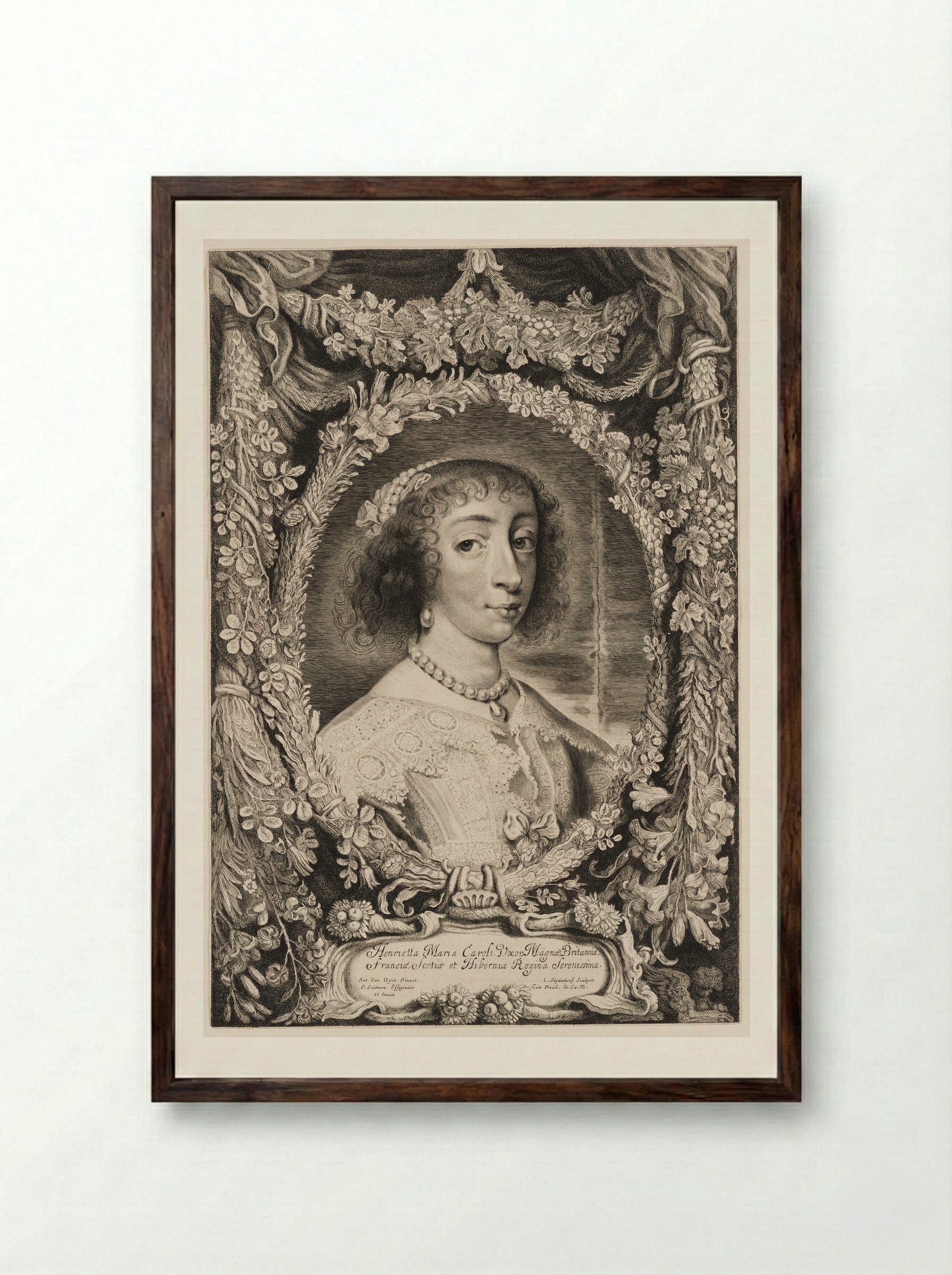 Henrietta Maria - Jonas Suyderhoef - Framed Print Dark Wood