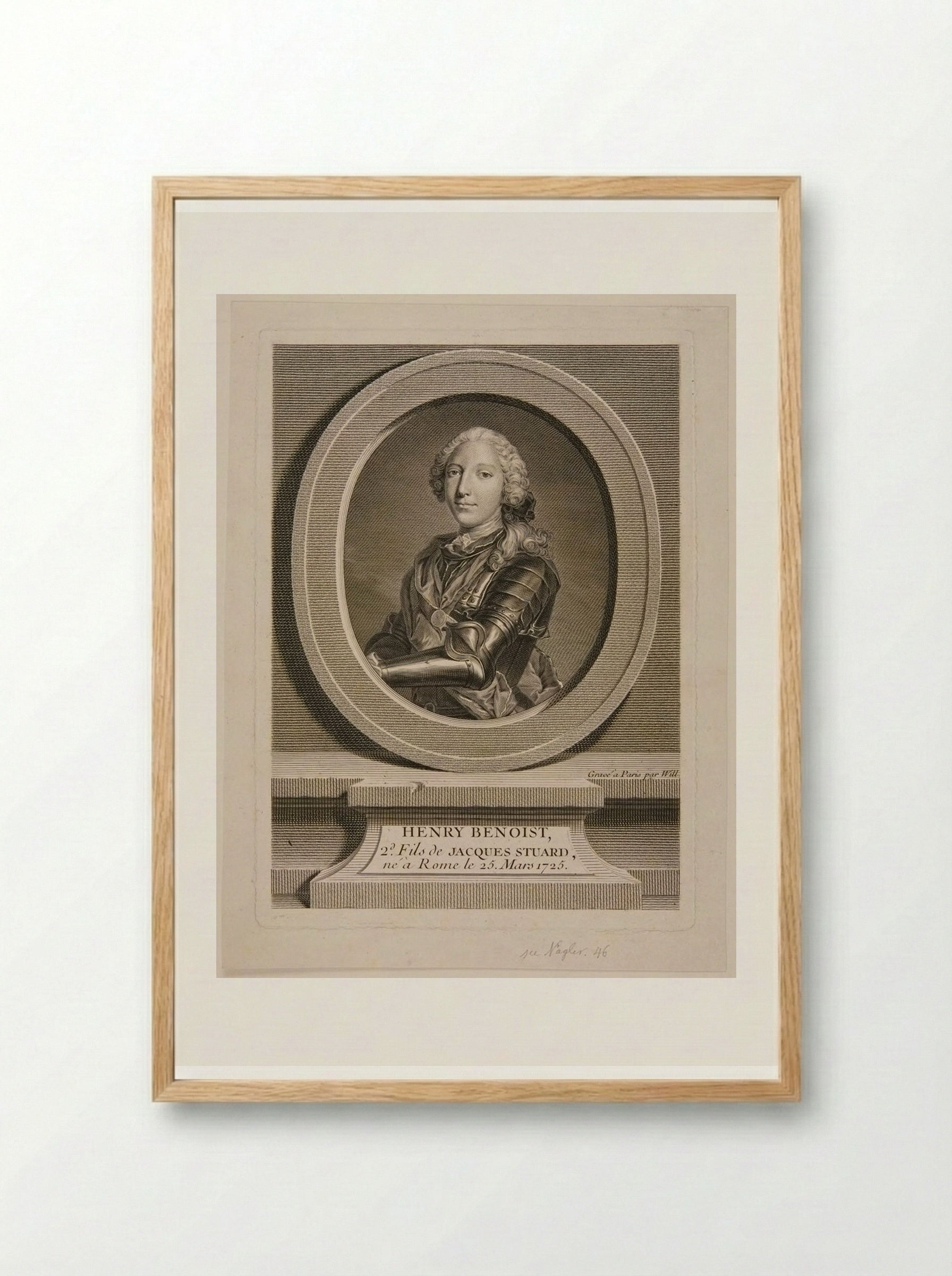 Henry Benedict Stuart, Cardinal York - Johann Georg Wille - Framed Print Wood