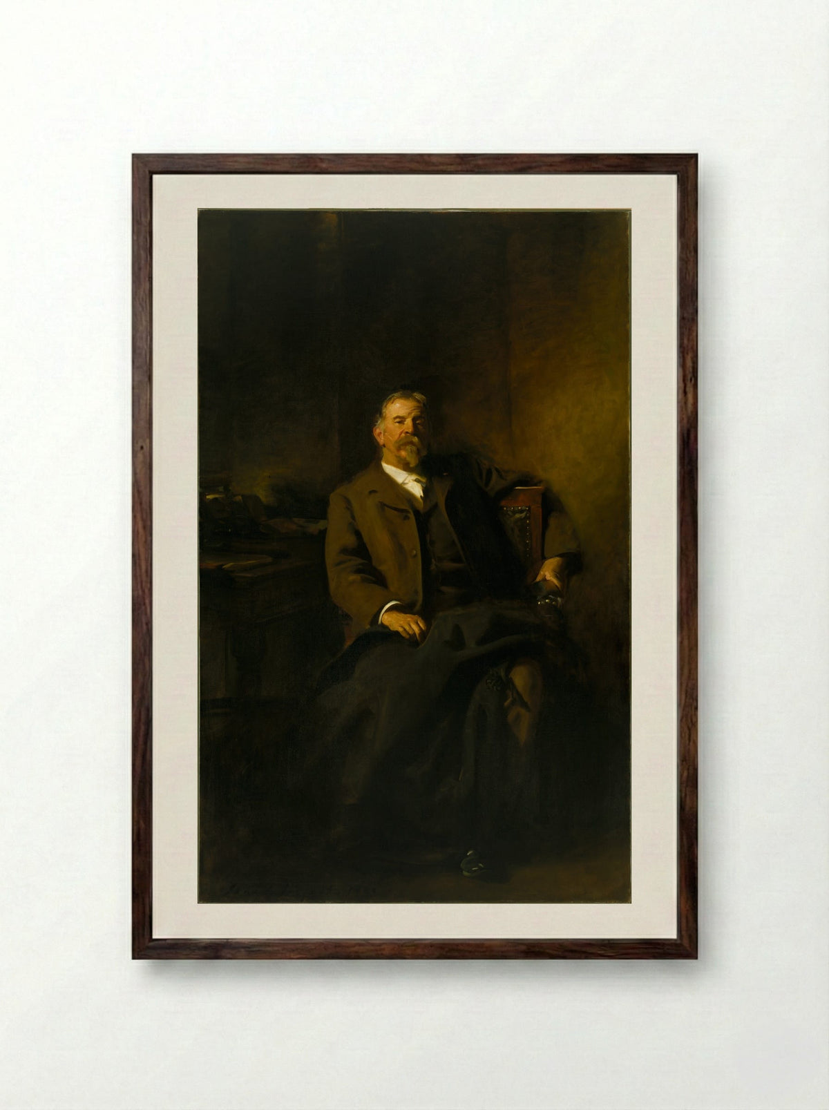 Henry Lee Higginson - John Singer Sargent - Framed Print Dark Wood