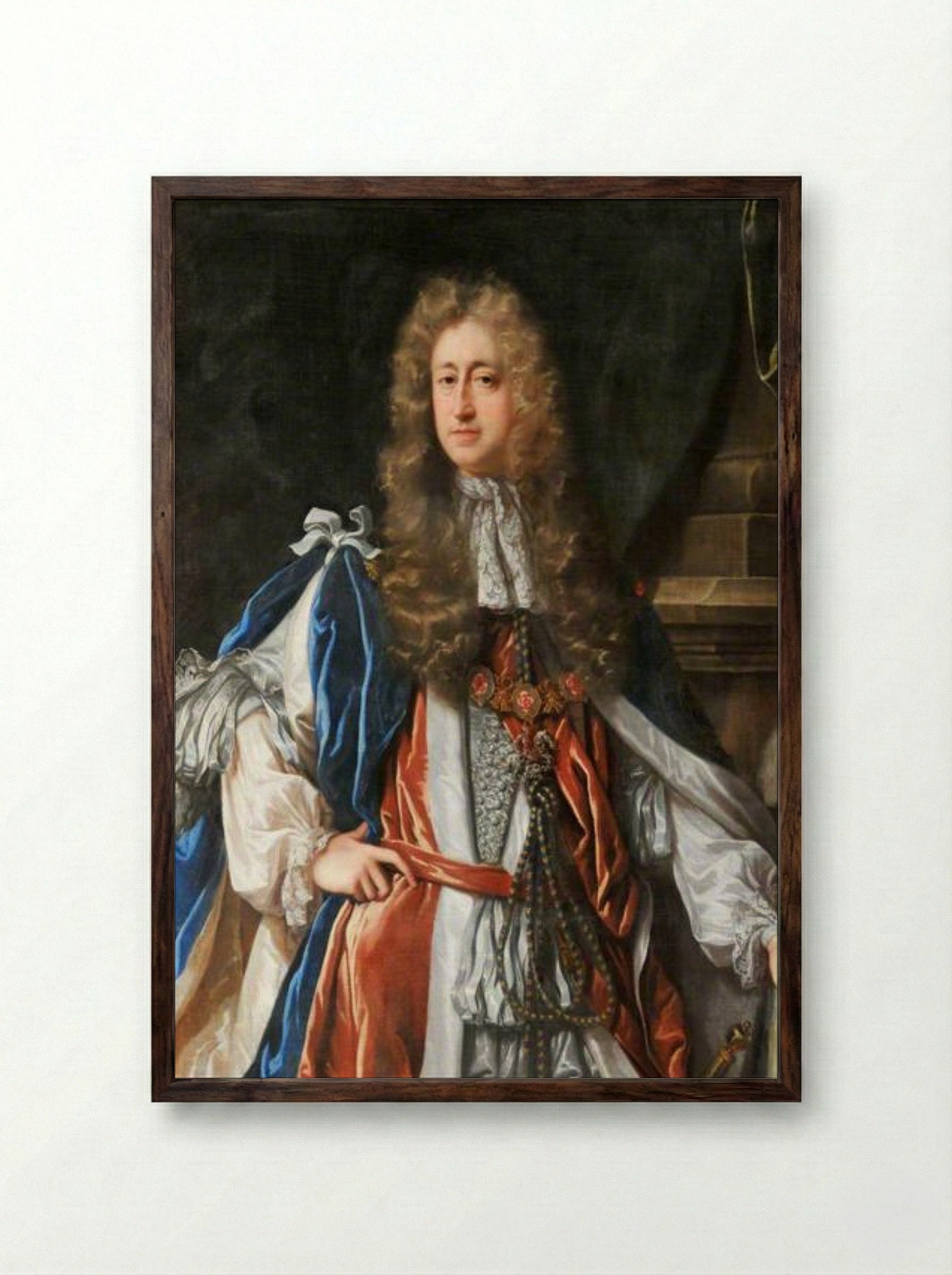Henry Somerset, 1st Duke of Beaufort - John Riley - Framed Print Dark Wood