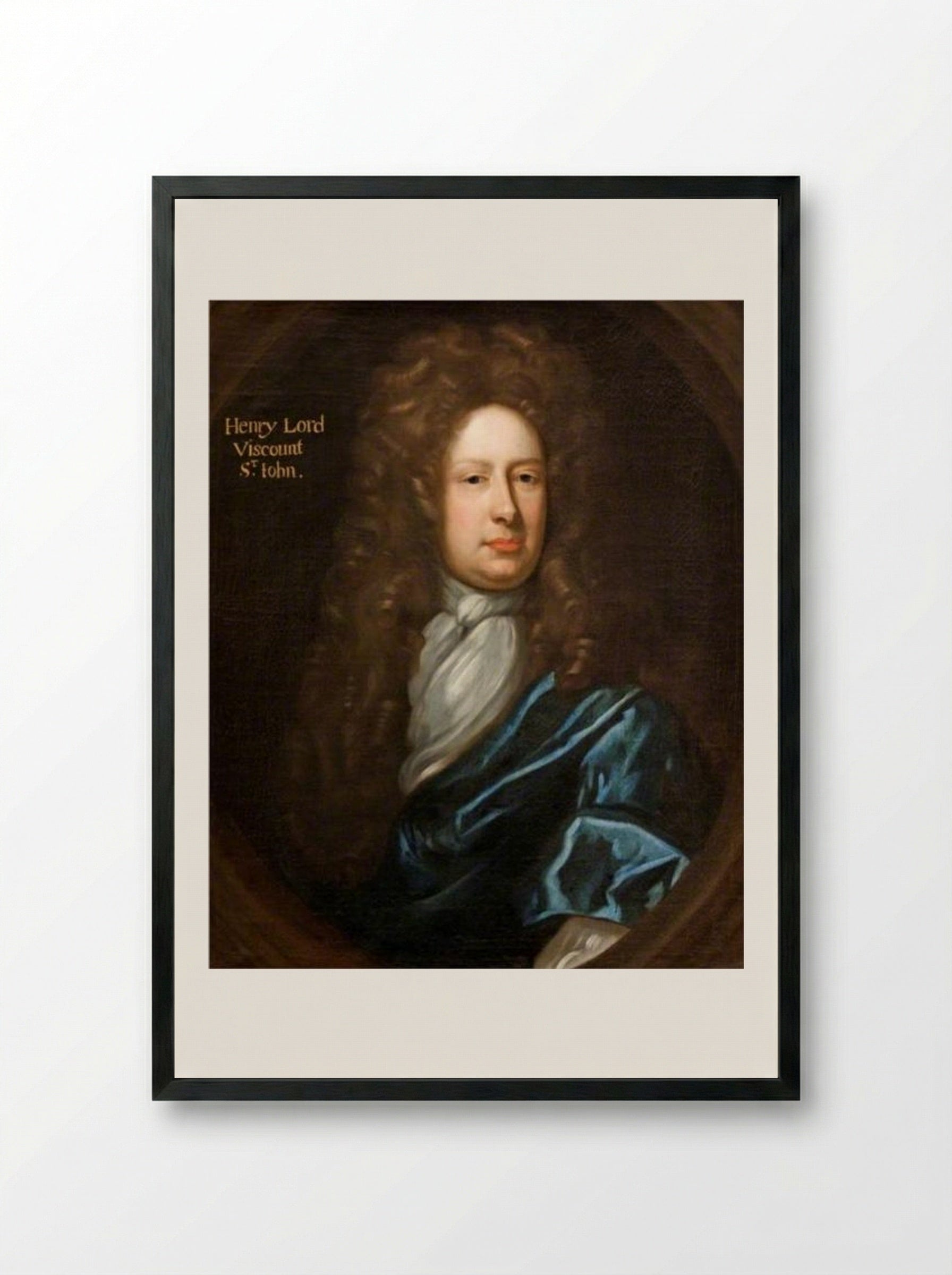 Henry St John, 1st Viscount St John - John Riley - Framed Print Black