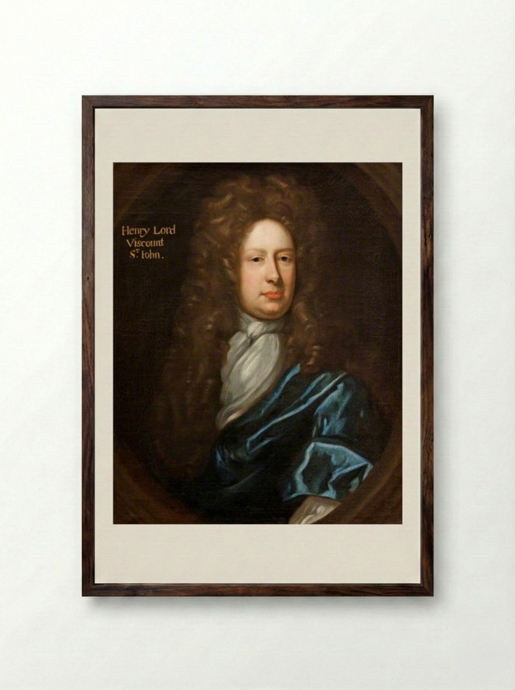 Henry St John, 1st Viscount St John - John Riley - Framed Print Dark Wood