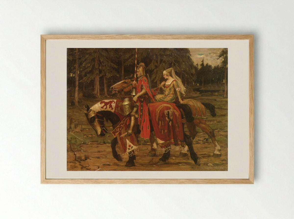 Heraldic Chivalry - Alphonse Mucha - Framed Print Wood