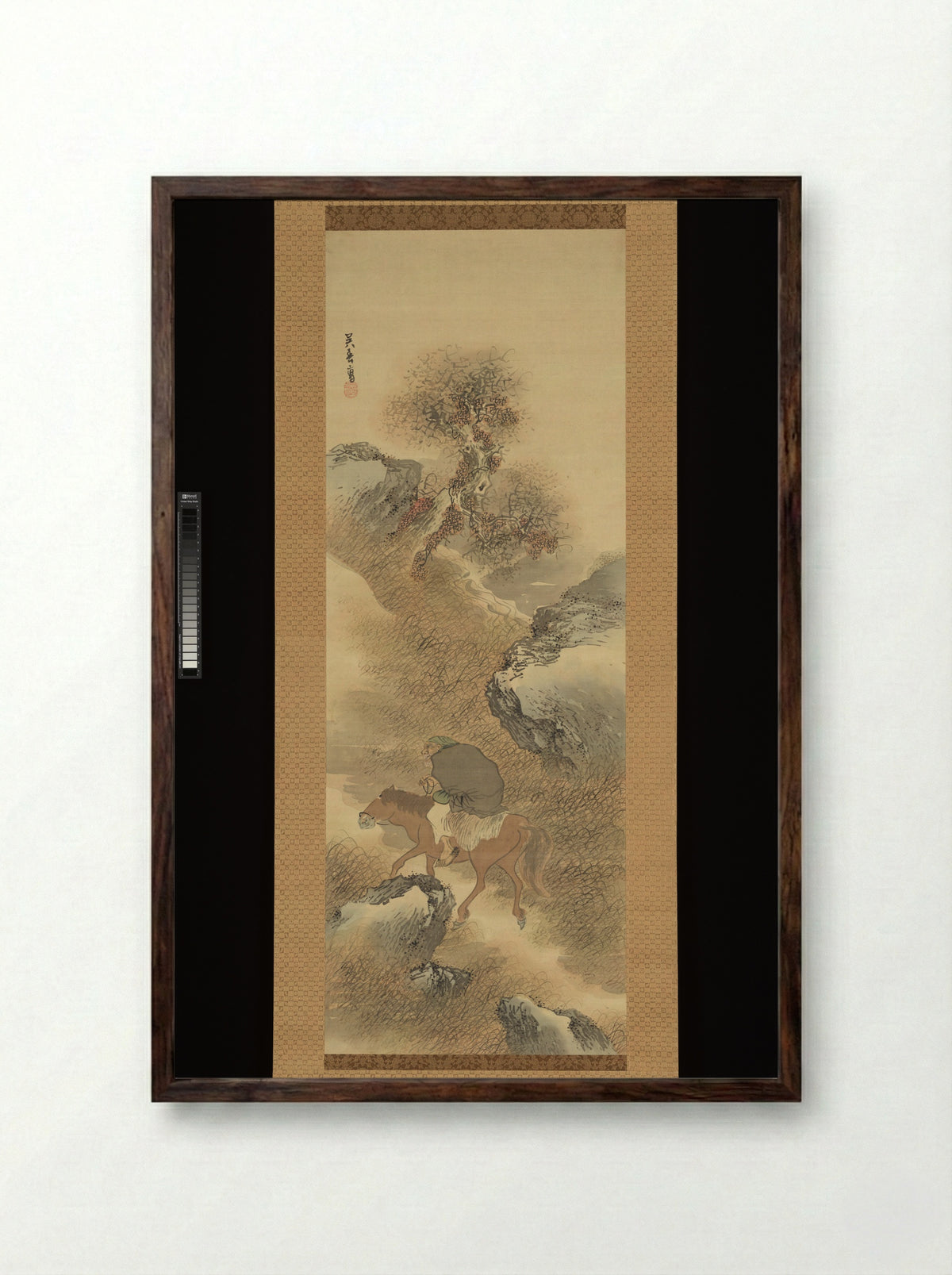 Herb Gatherer in the Mountains - Matsumura Goshun - Framed Print Dark Wood