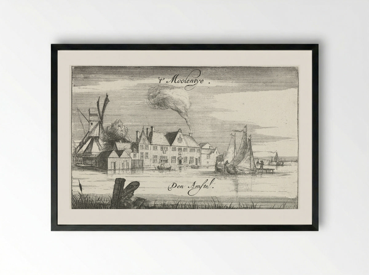 Herberg het Molentje aan de Amstel - Johannes Leupenius - Framed Print Black