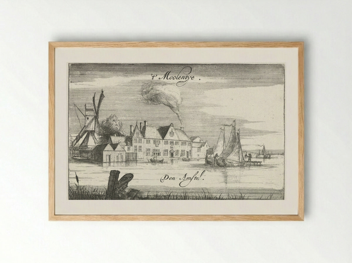 Herberg het Molentje aan de Amstel - Johannes Leupenius - Framed Print Wood