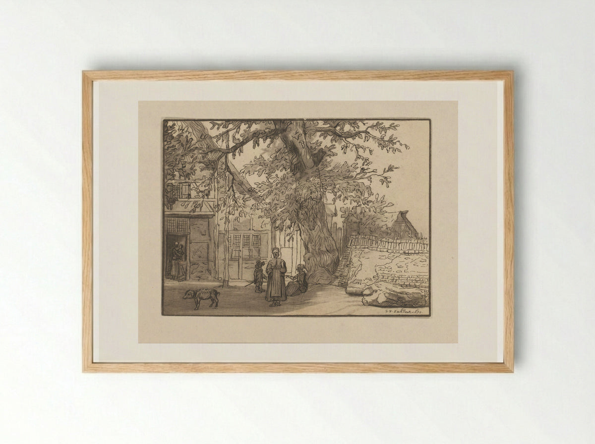 Herberg te Anrath - Cornelis Ploos van Amstel - Framed Print Wood