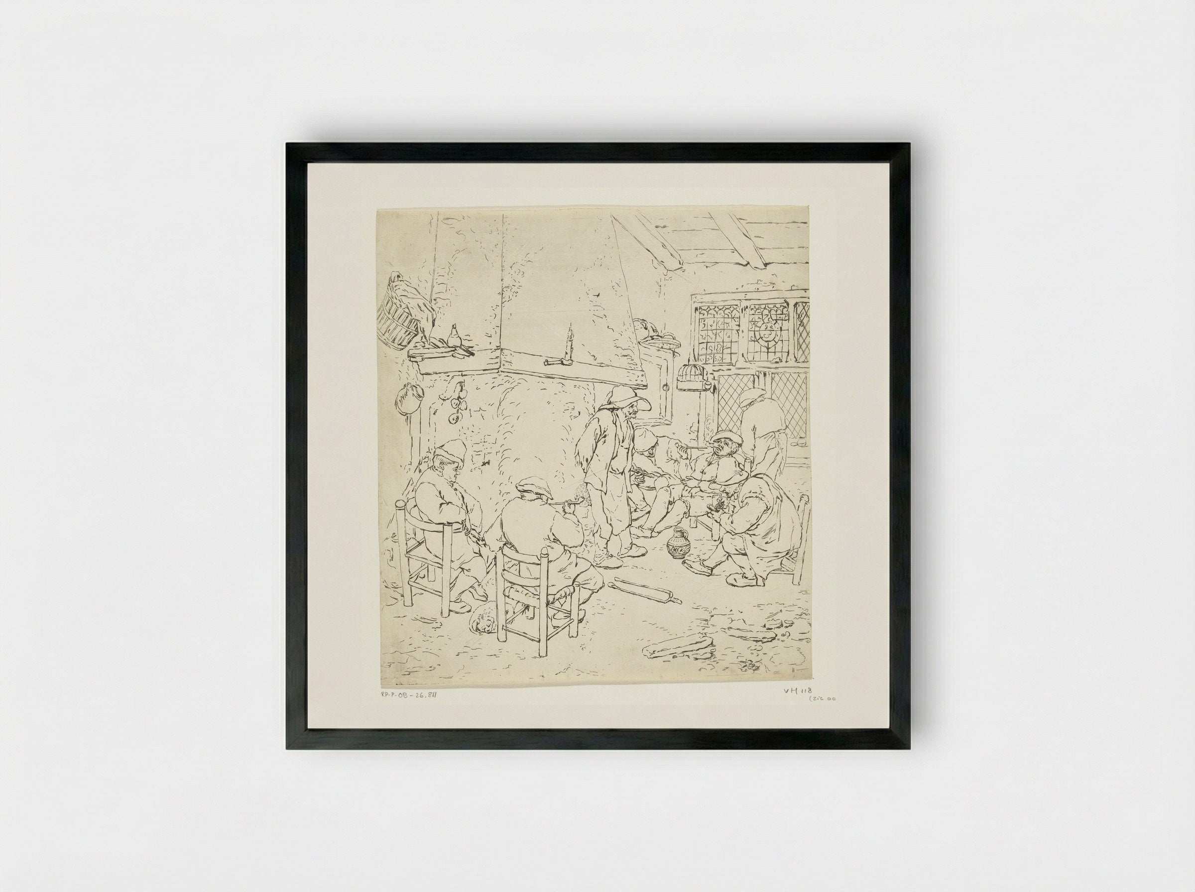 Herberginterieur - Anthonie van den Bos - Framed Print Black