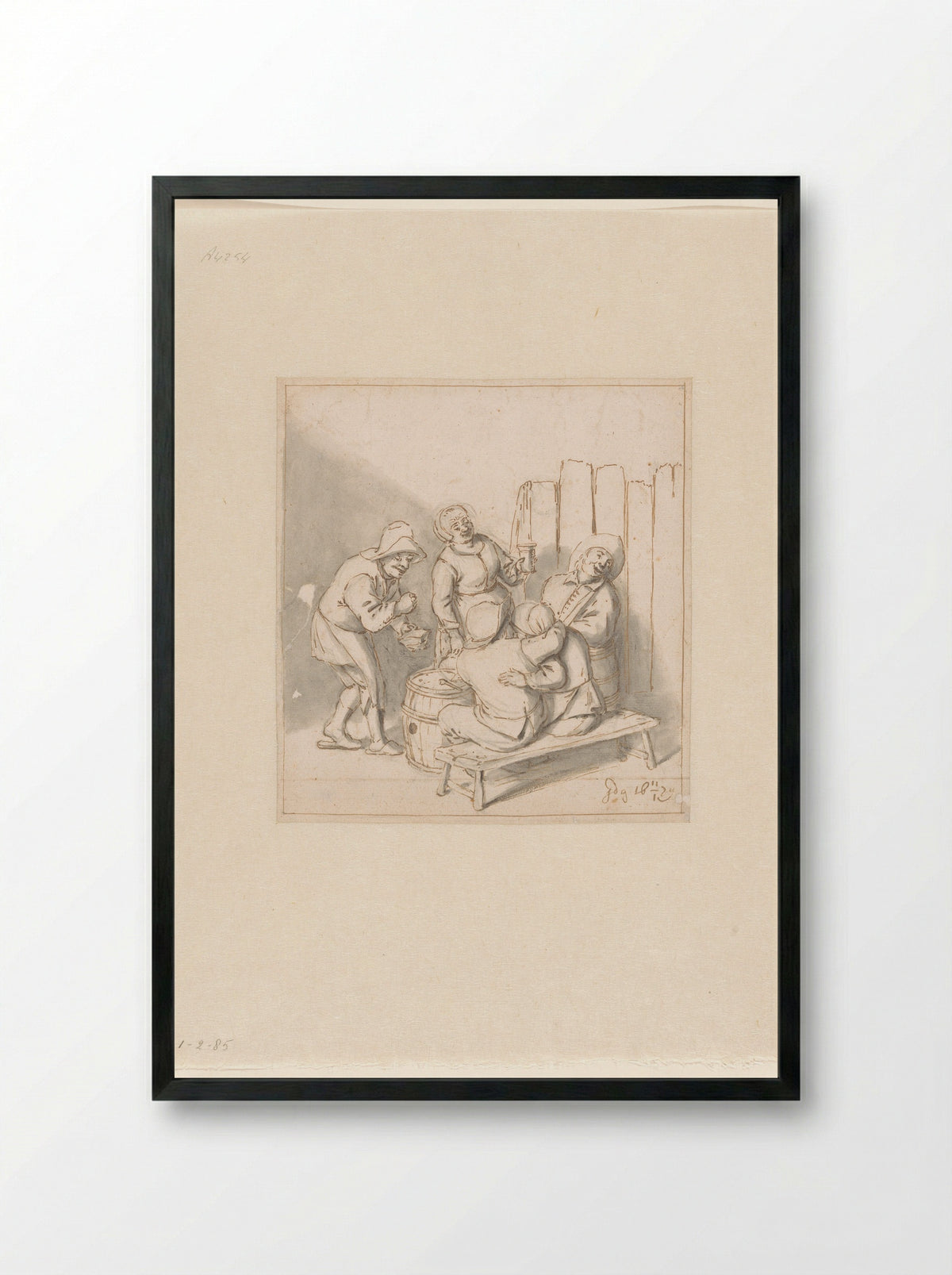 Herbergscène - Johannes de Groot - Framed Print Black