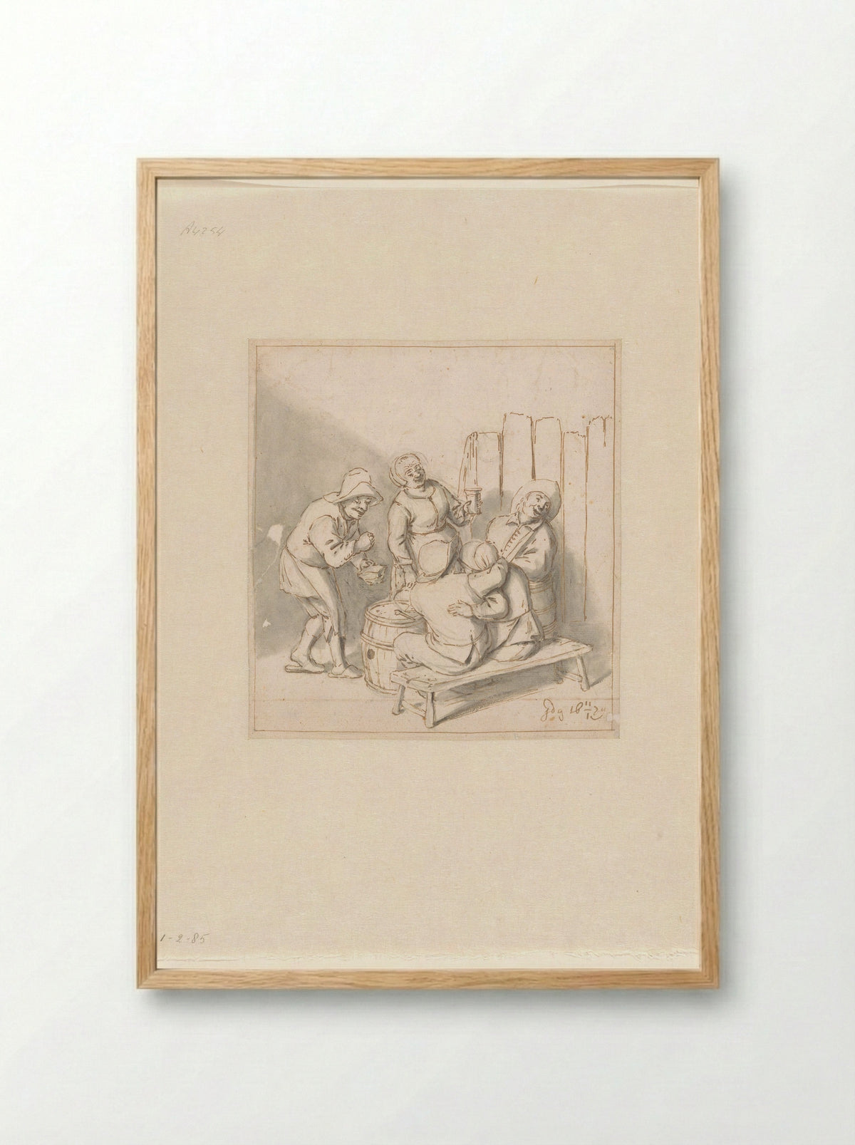 Herbergscène - Johannes de Groot - Framed Print Wood