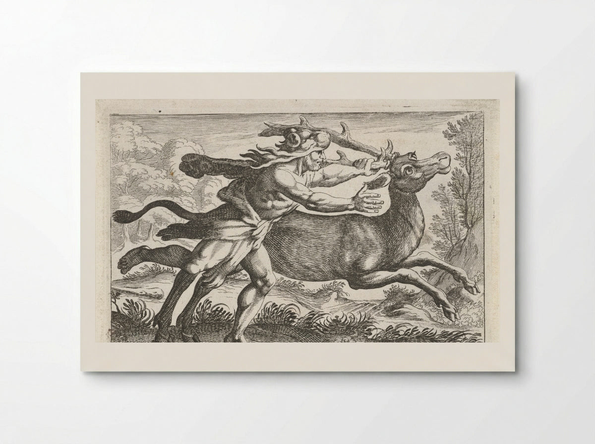 Hercules Capturing the Ceryneian Hind - Simon Frisius - Poster