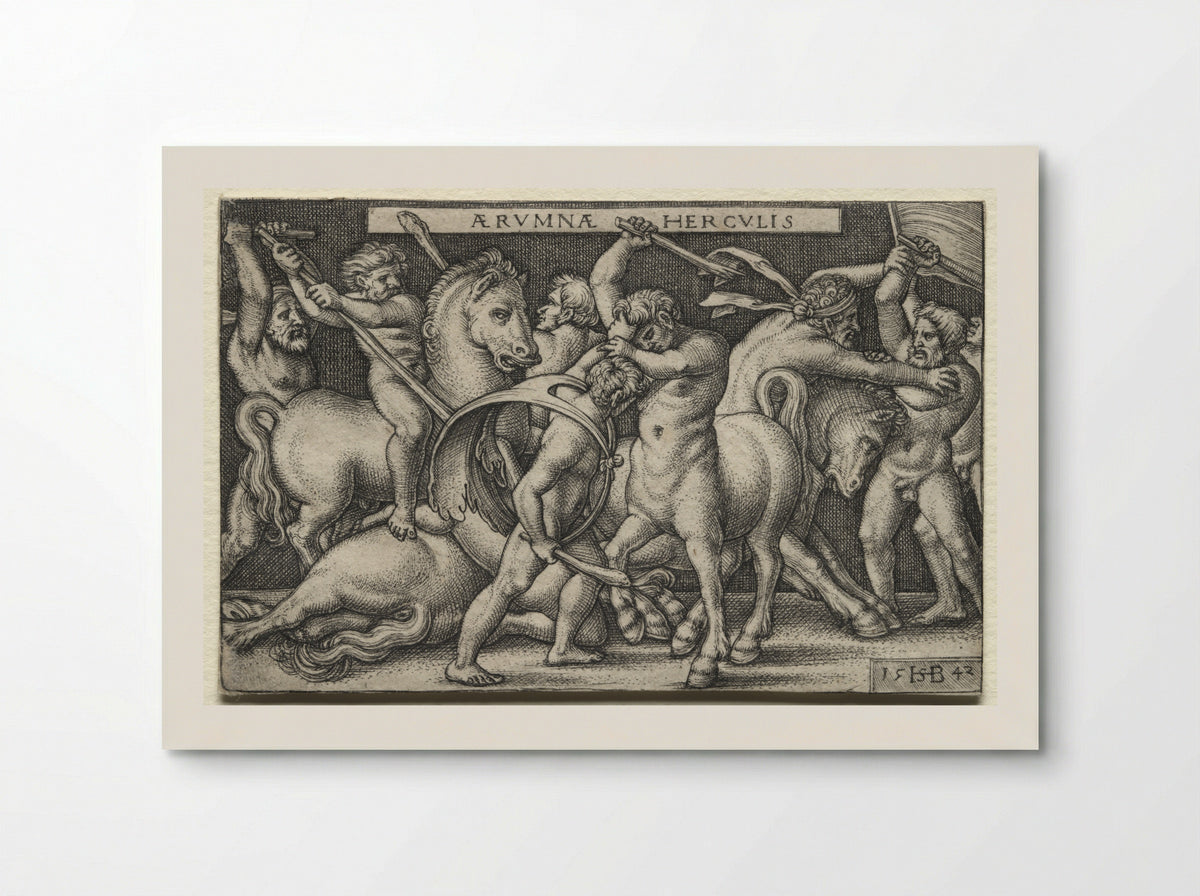 Hercules Defeats the Centaurs - Sebald Beham - Poster